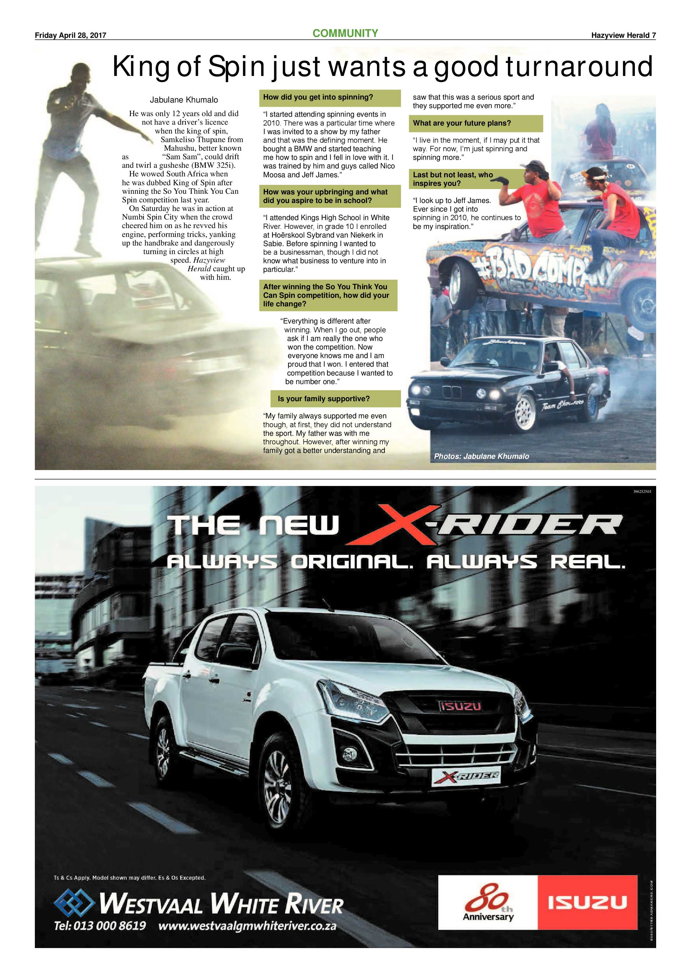 Hazyview Herald 28 April 2017 page 7