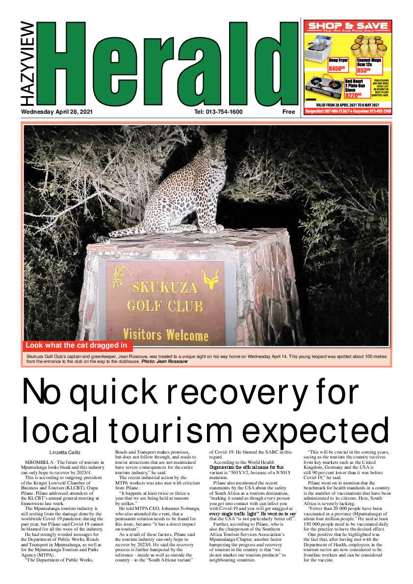 Hazyview herald 28 April 2021 page 1