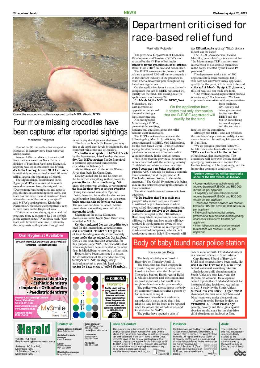 Hazyview herald 28 April 2021 page 2