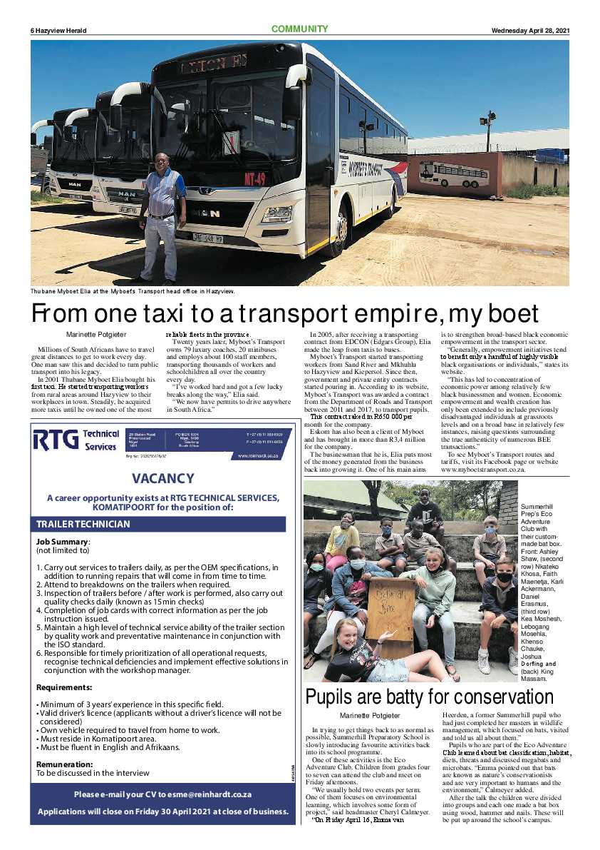 Hazyview herald 28 April 2021 page 6