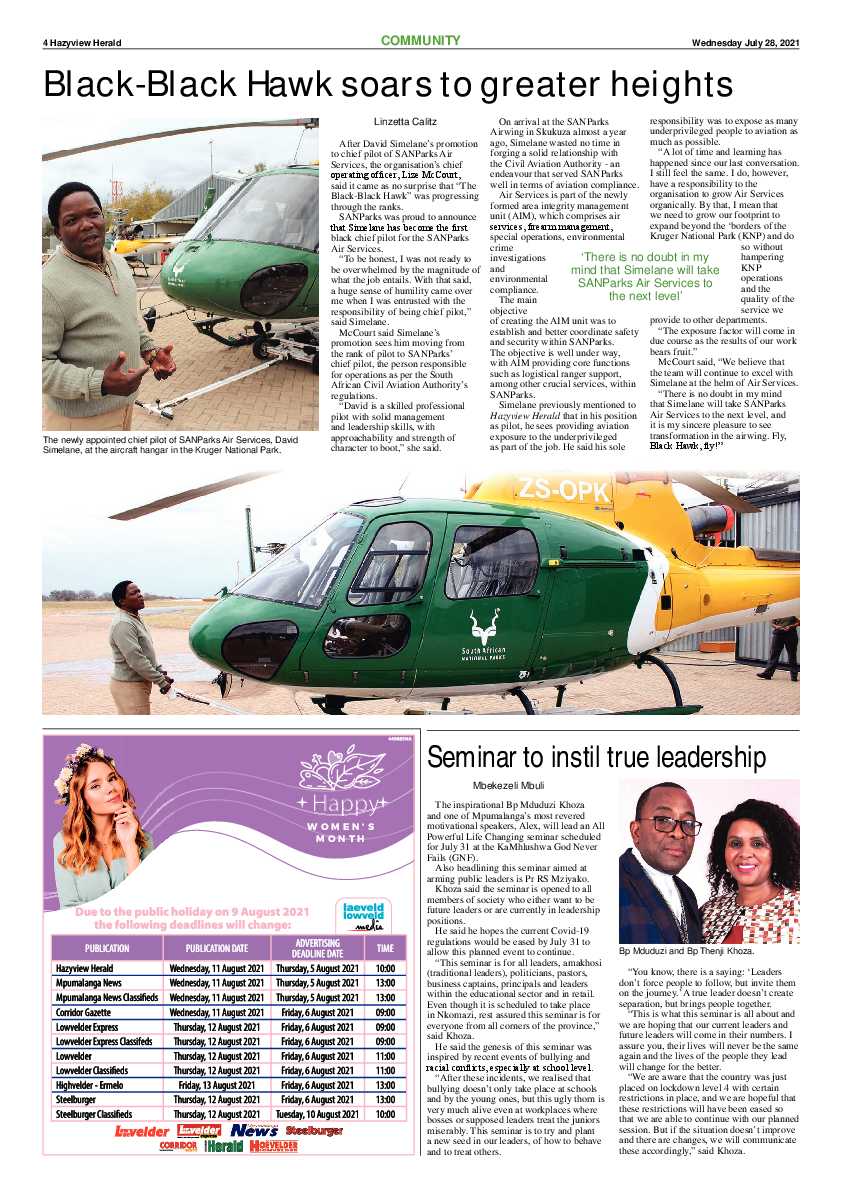 Hazyview Herald 28 July 2021 page 4