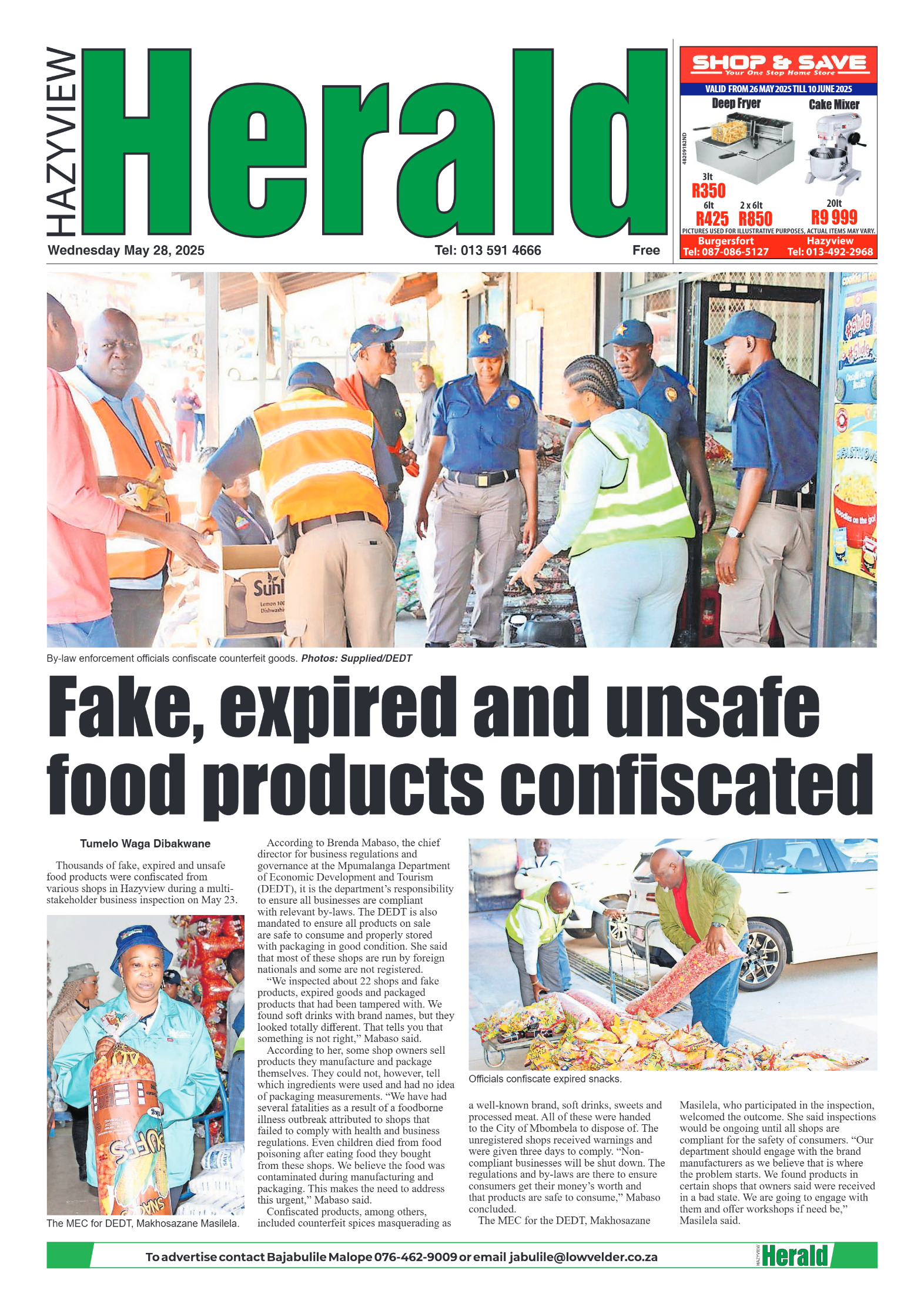 Hazyview Herald 28 May 2025 page 1