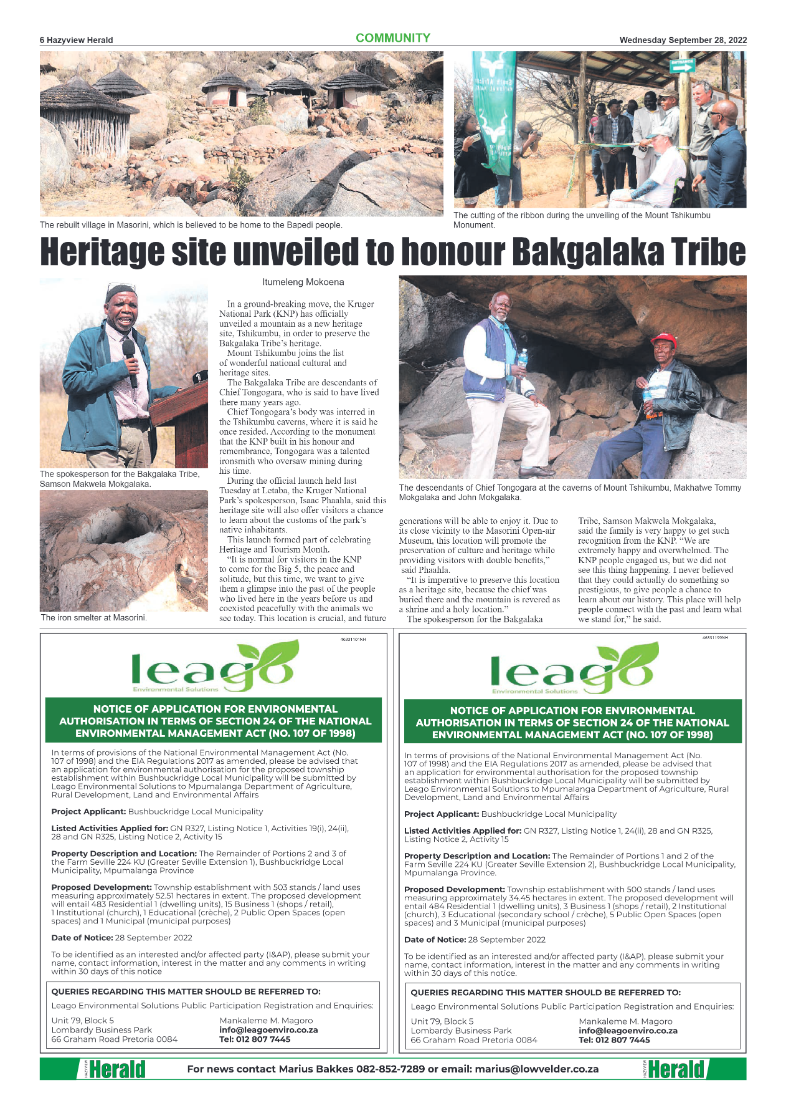 Hazyview herald 28 September 2022 page 6