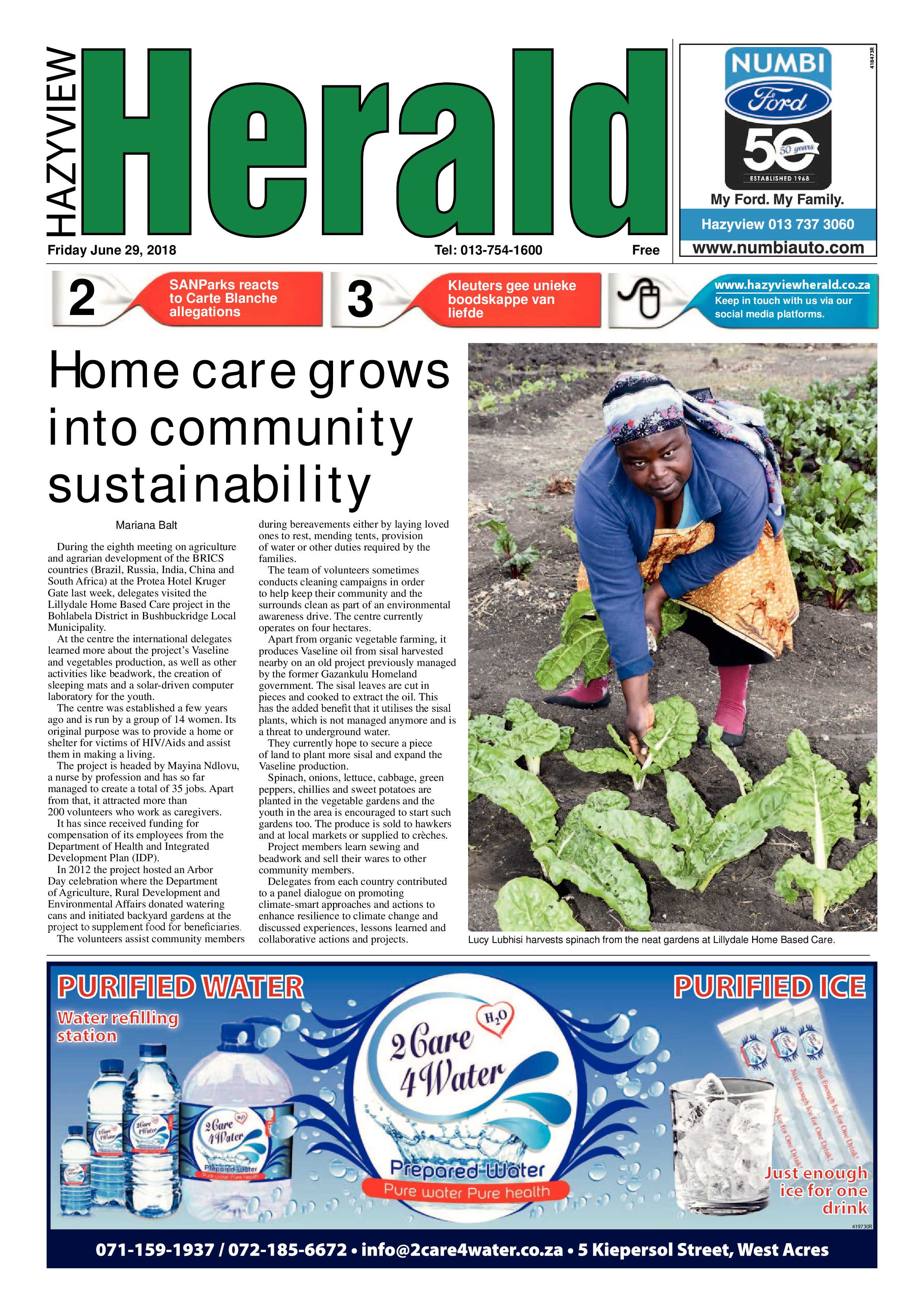 Hazyview Herald 29 June 2018 page 1