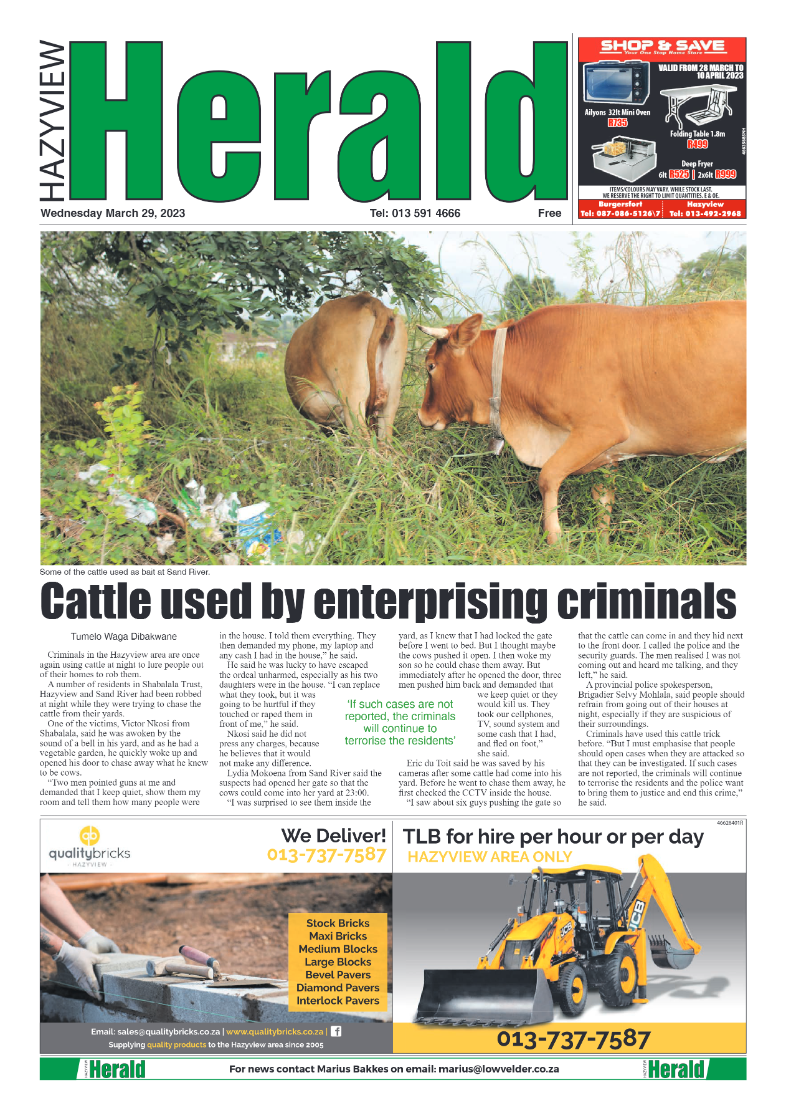 Hazyview Herald 29 March 2023 page 1