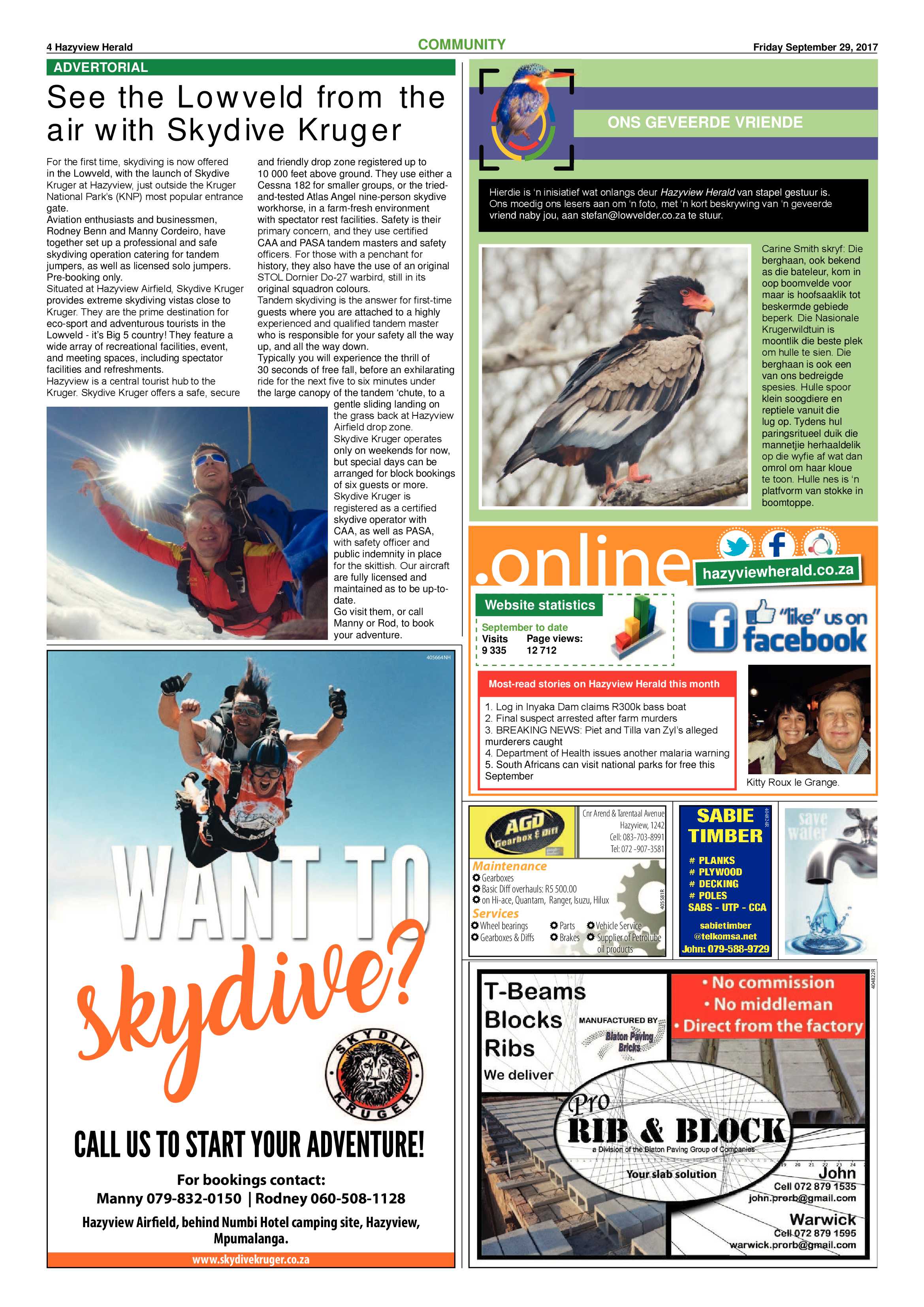 Hazyview Herald 29 September 2017 page 4