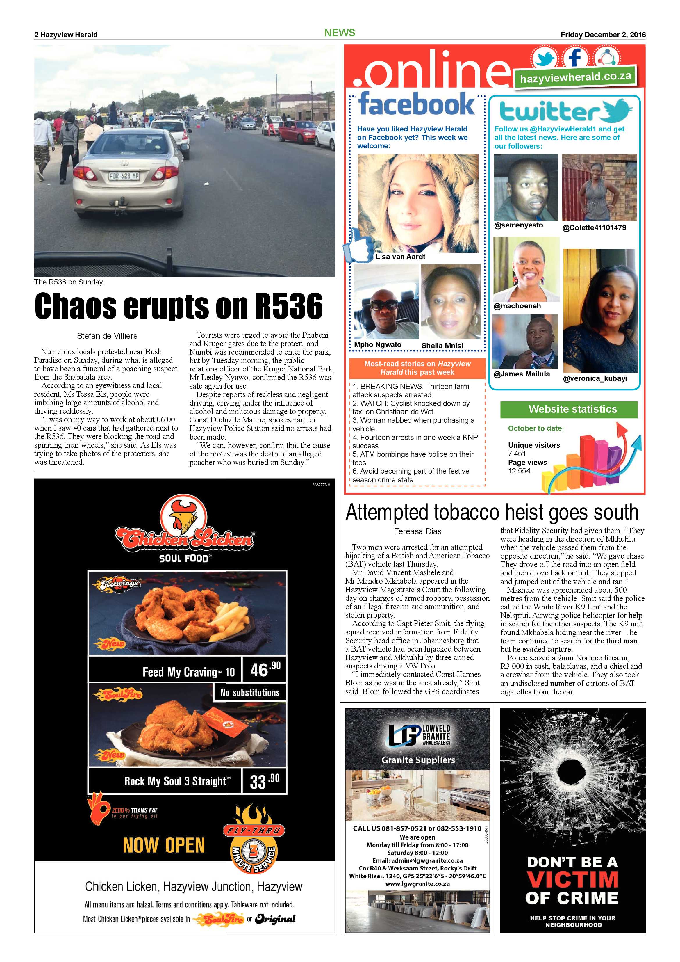 Hazyview Herald 2 Dec 2016 page 2
