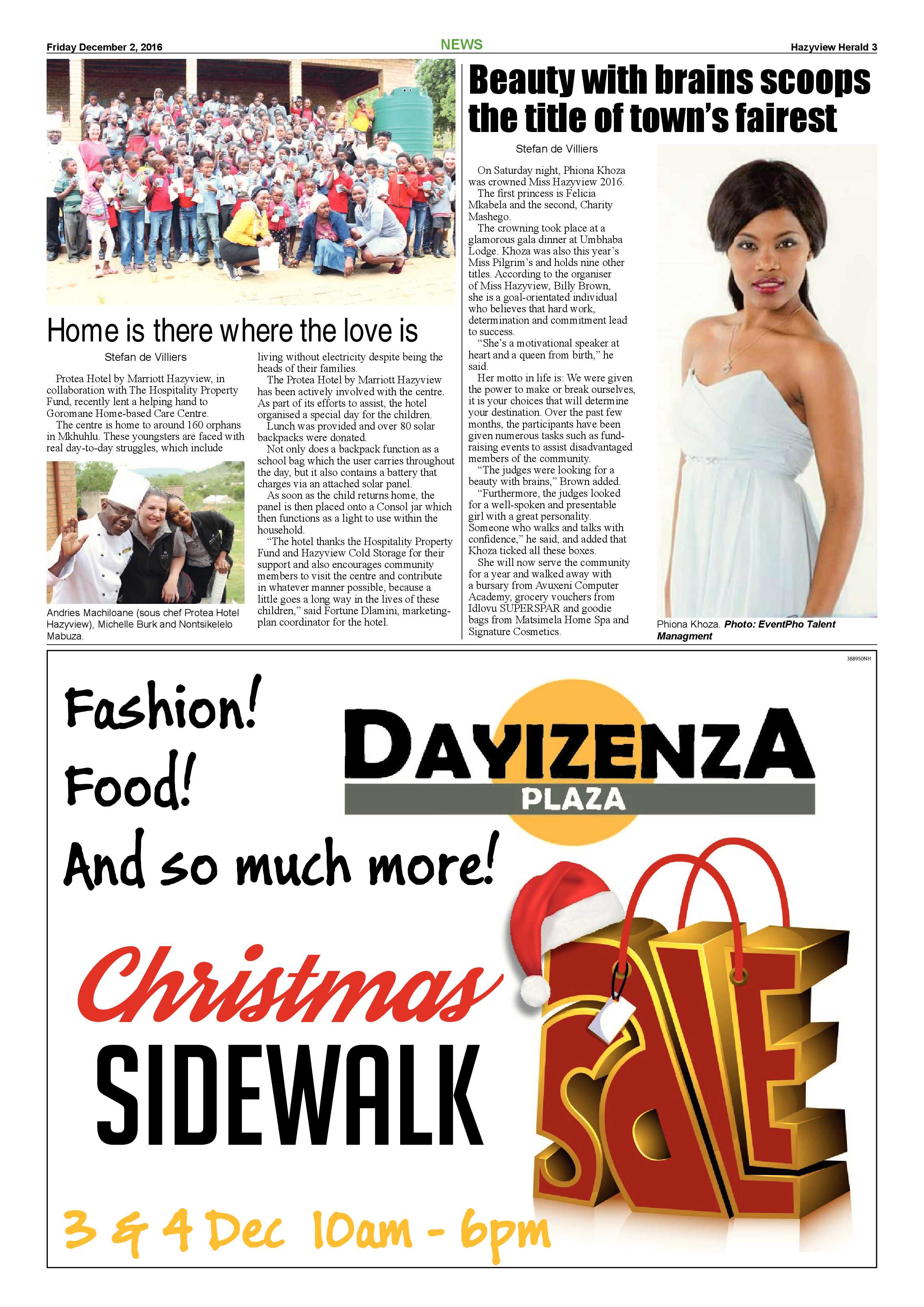 Hazyview Herald 2 Dec 2016 page 3