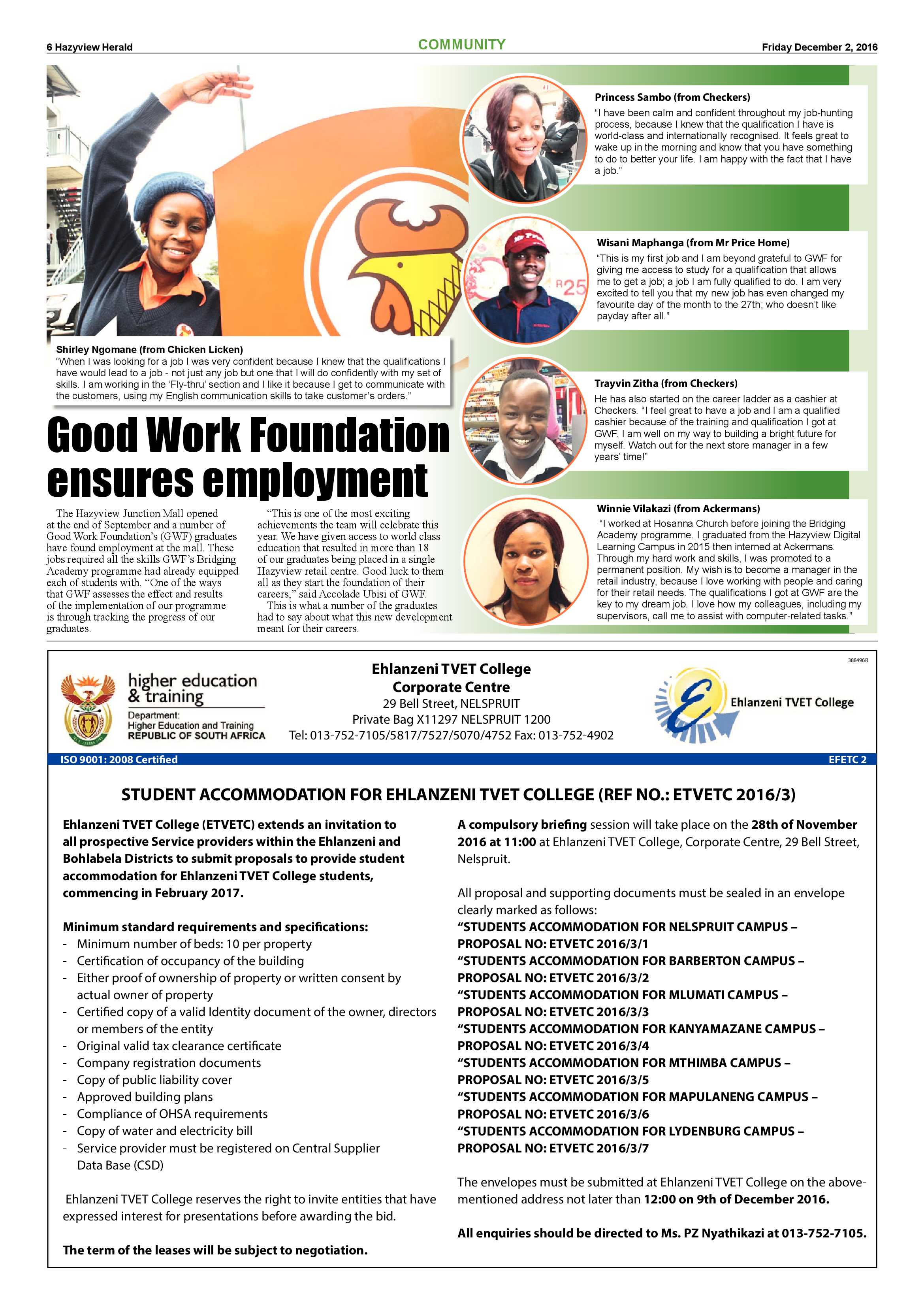 Hazyview Herald 2 Dec 2016 page 6