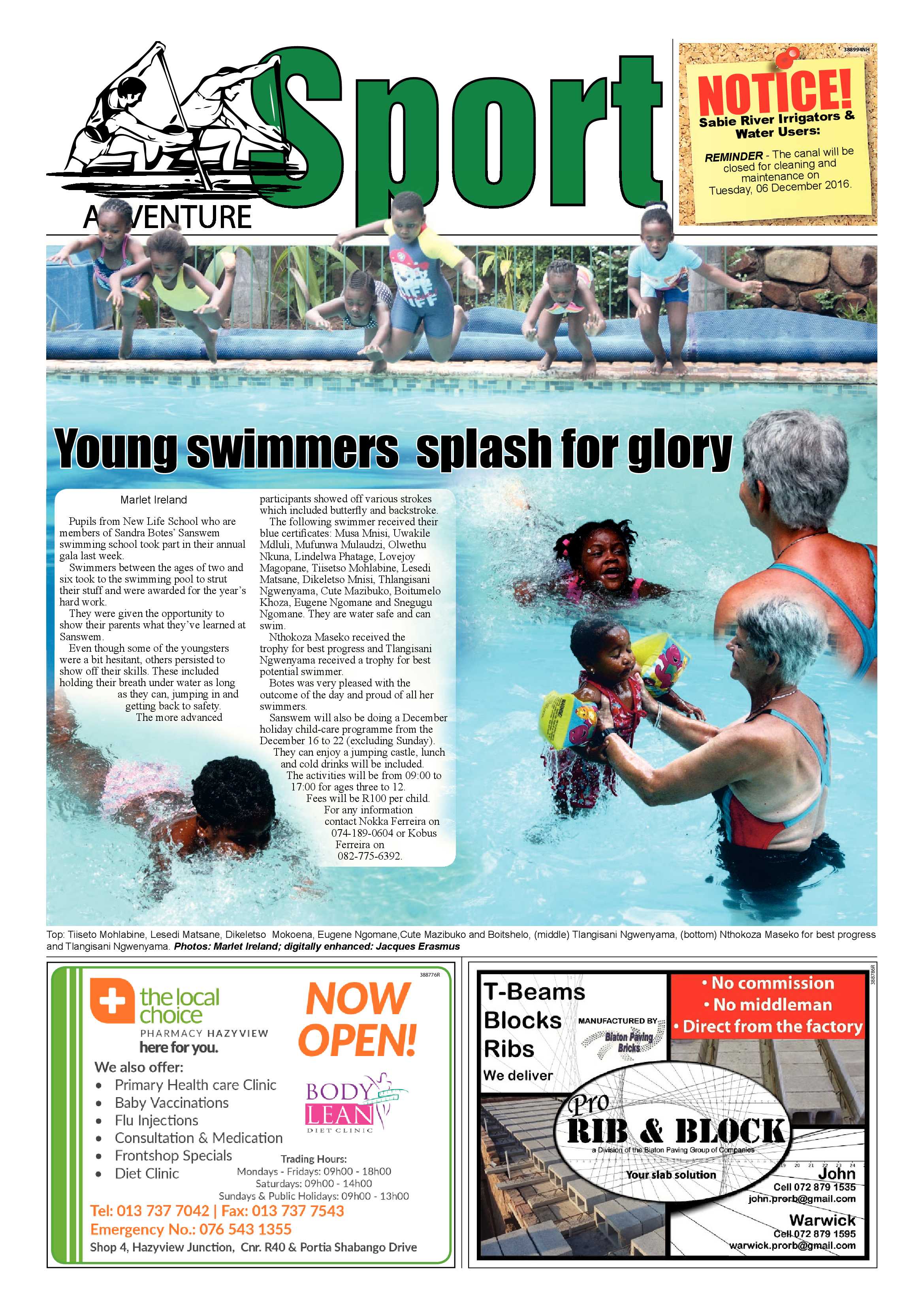 Hazyview Herald 2 Dec 2016 page 8