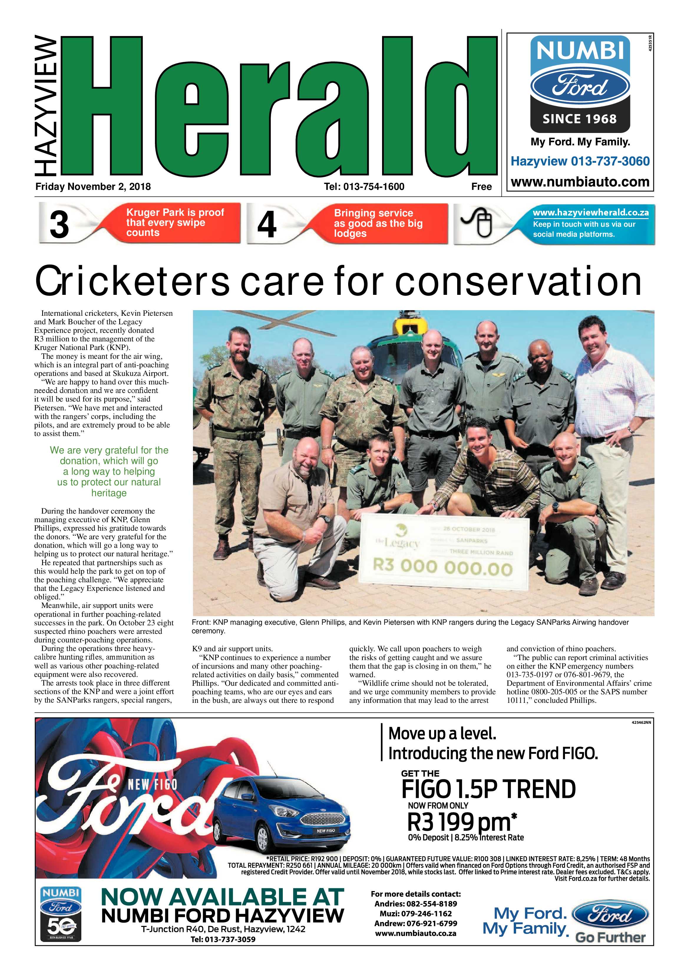 Hazyview Herald 2 November 2018 page 1