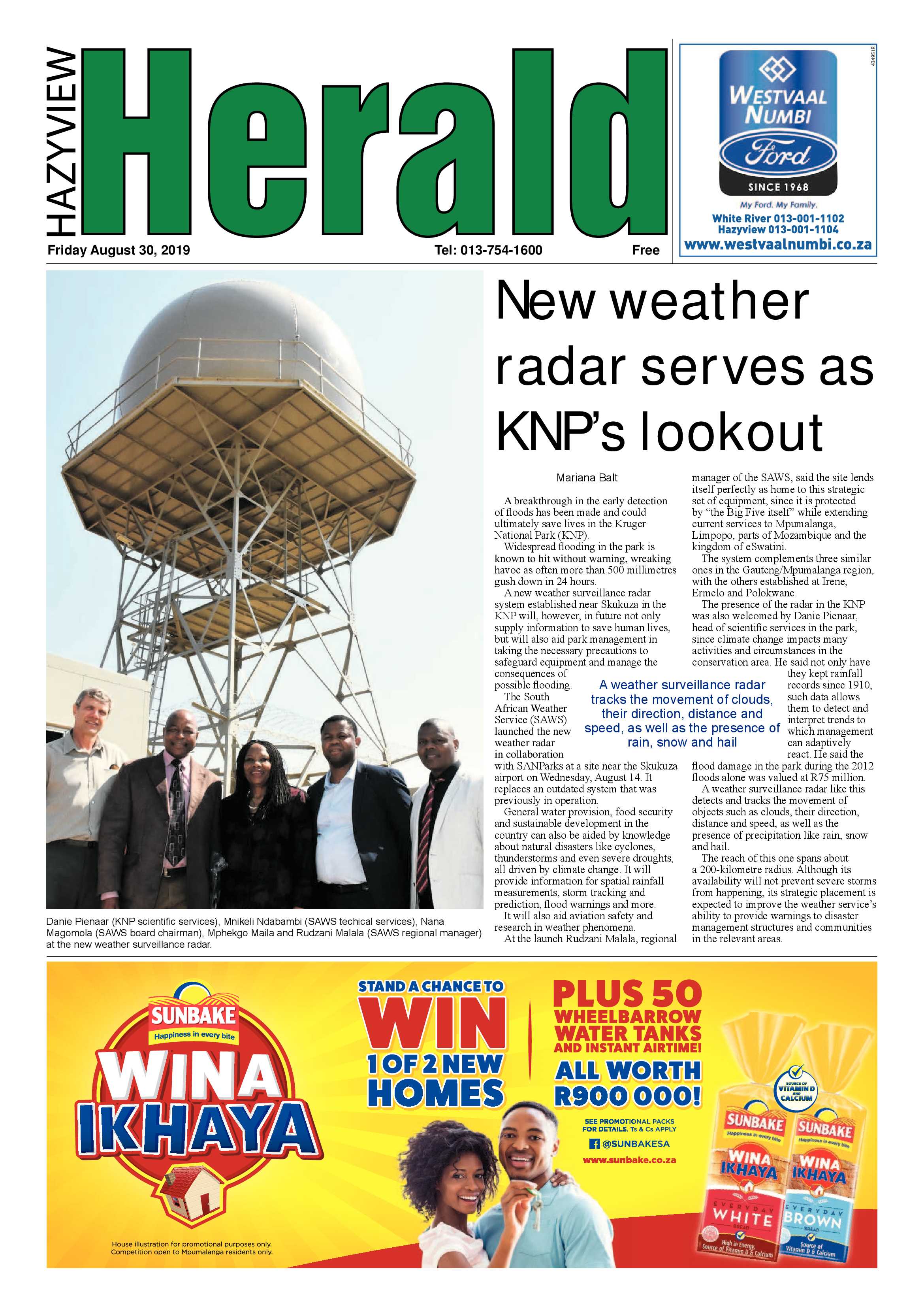 Hazyview Herald 30 August 2019 page 1
