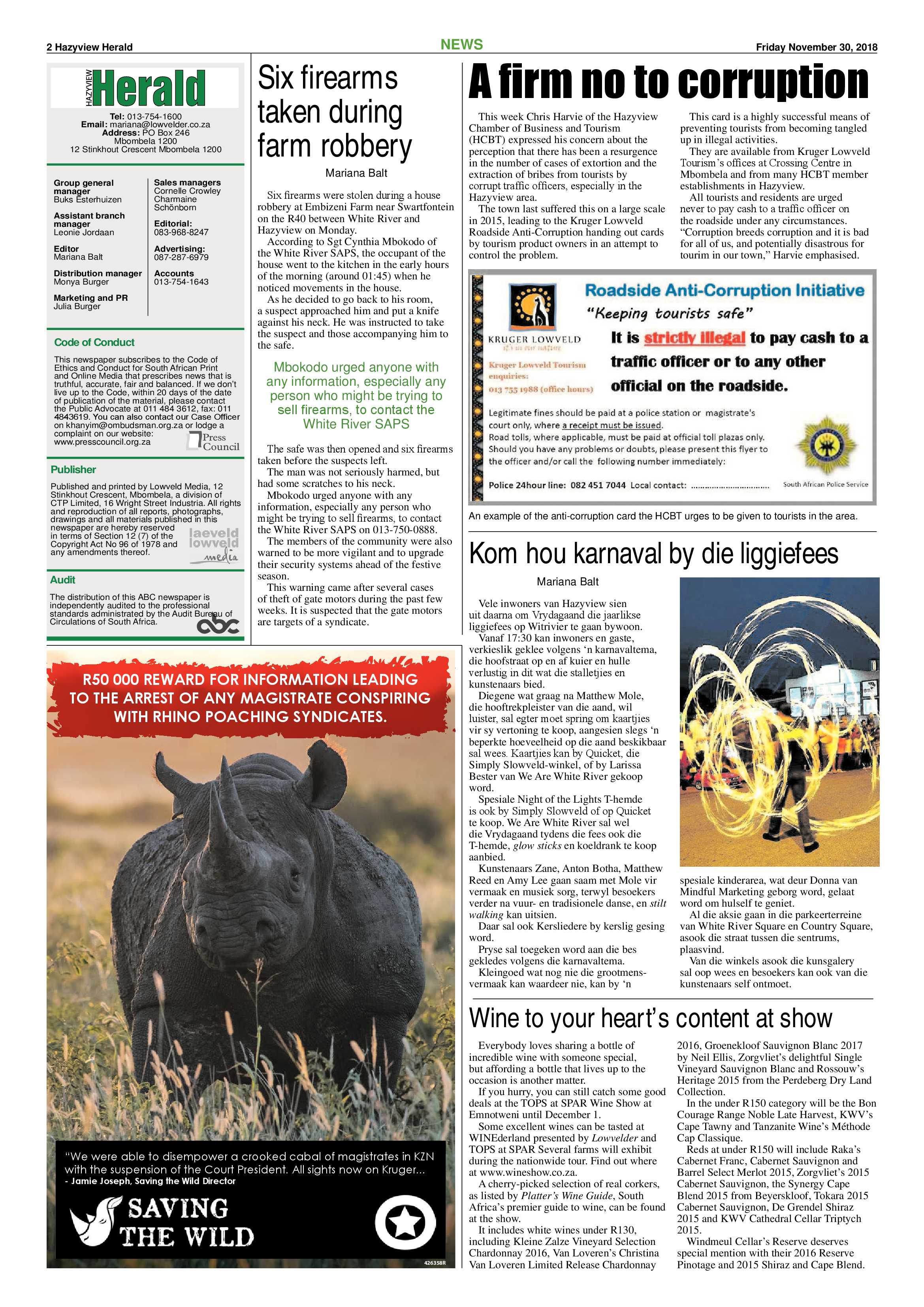 Hazyview Herald 30 November 2018 page 2