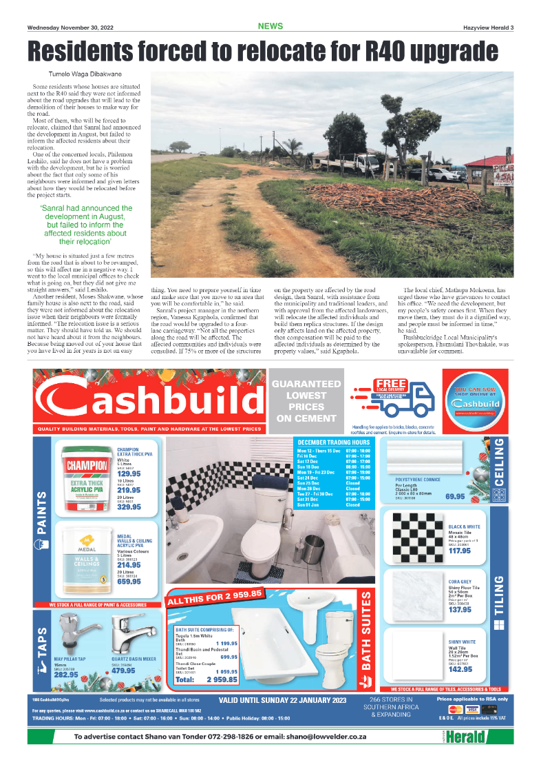 Hazyview Herald 30 November 2022 page 3