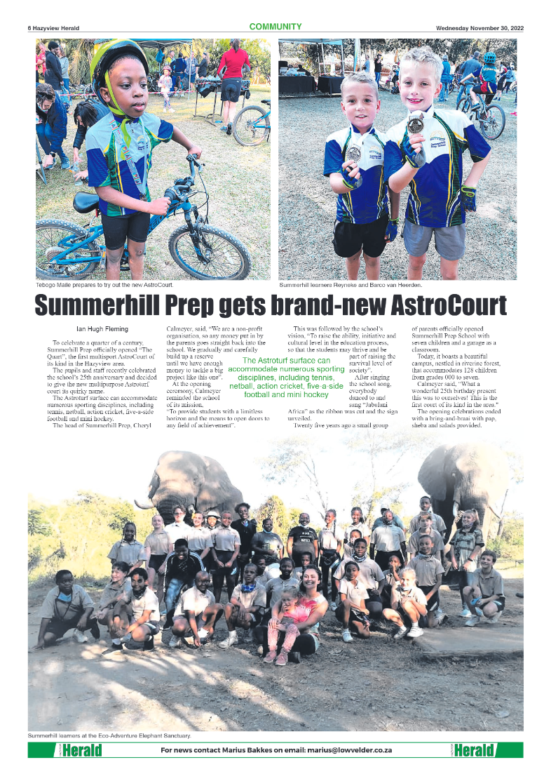 Hazyview Herald 30 November 2022 page 6