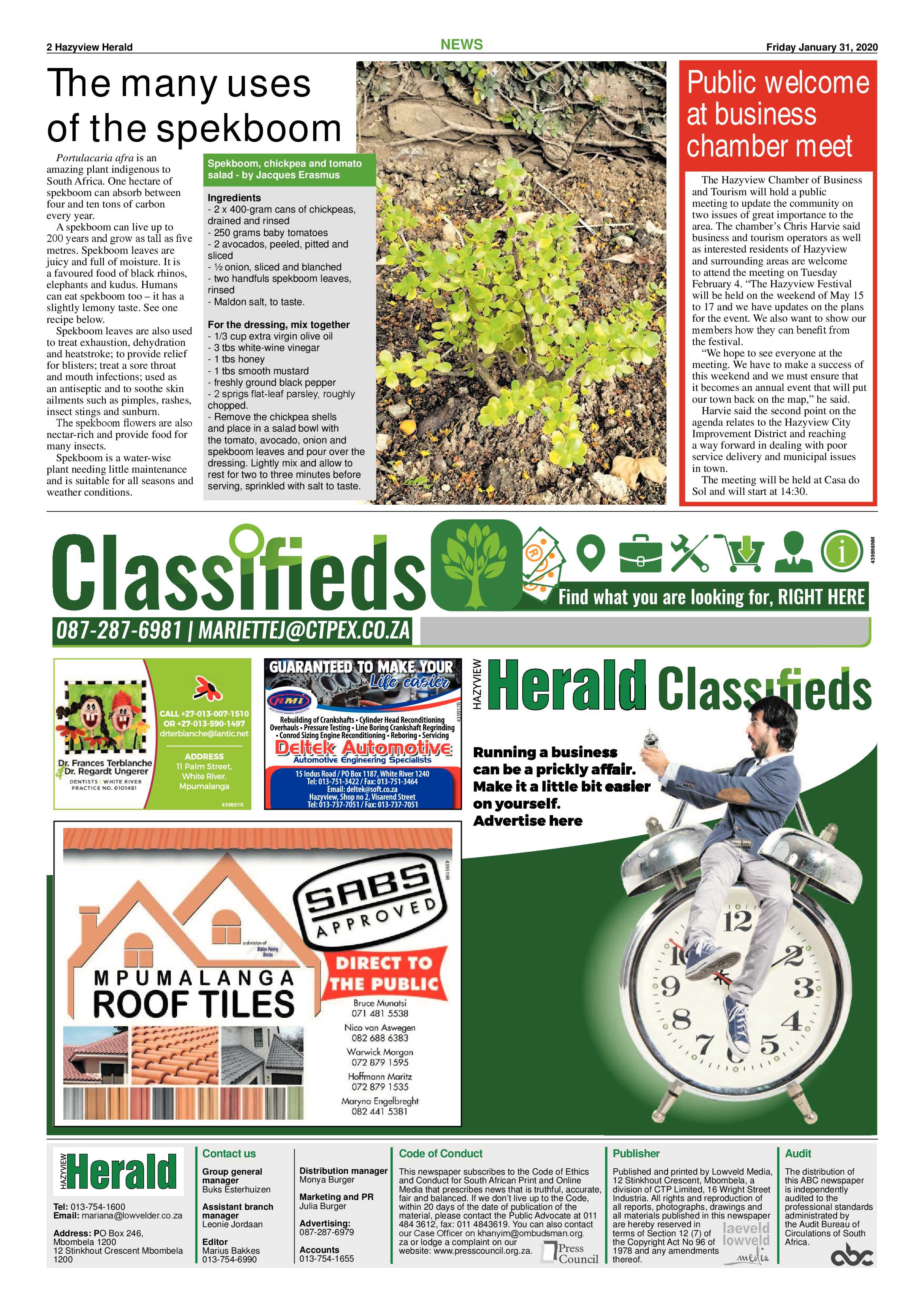 Hazyview Herald 31 January 2020 page 2