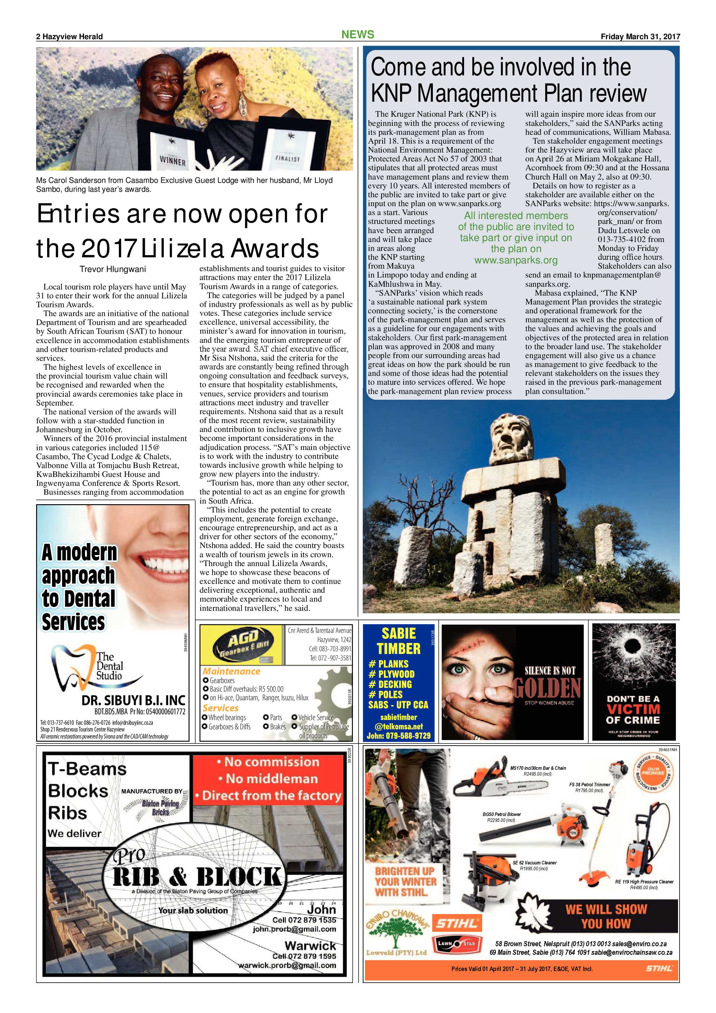 Hazyview Herald 31 March 2017 page 2