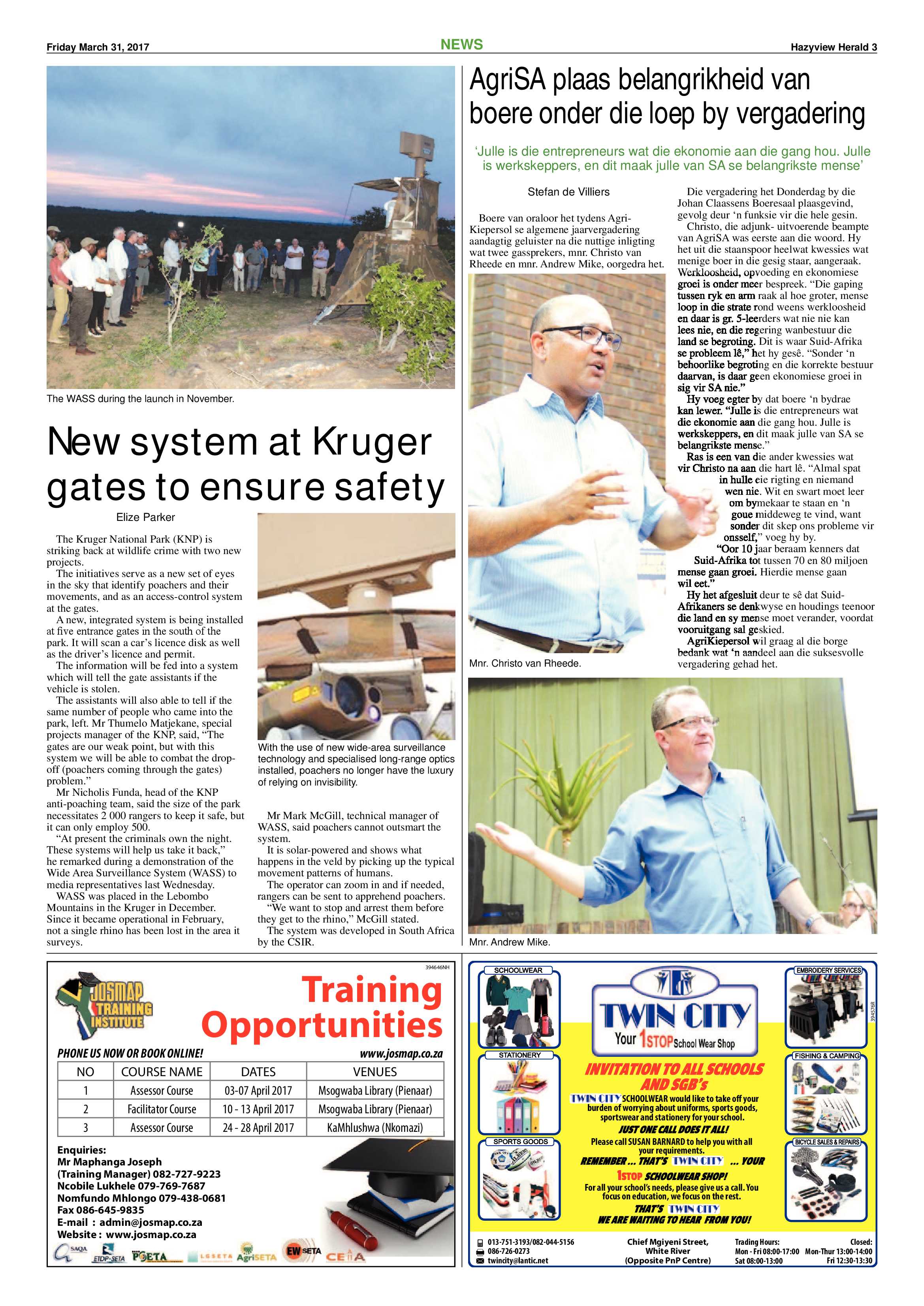 Hazyview Herald 31 March 2017 page 3