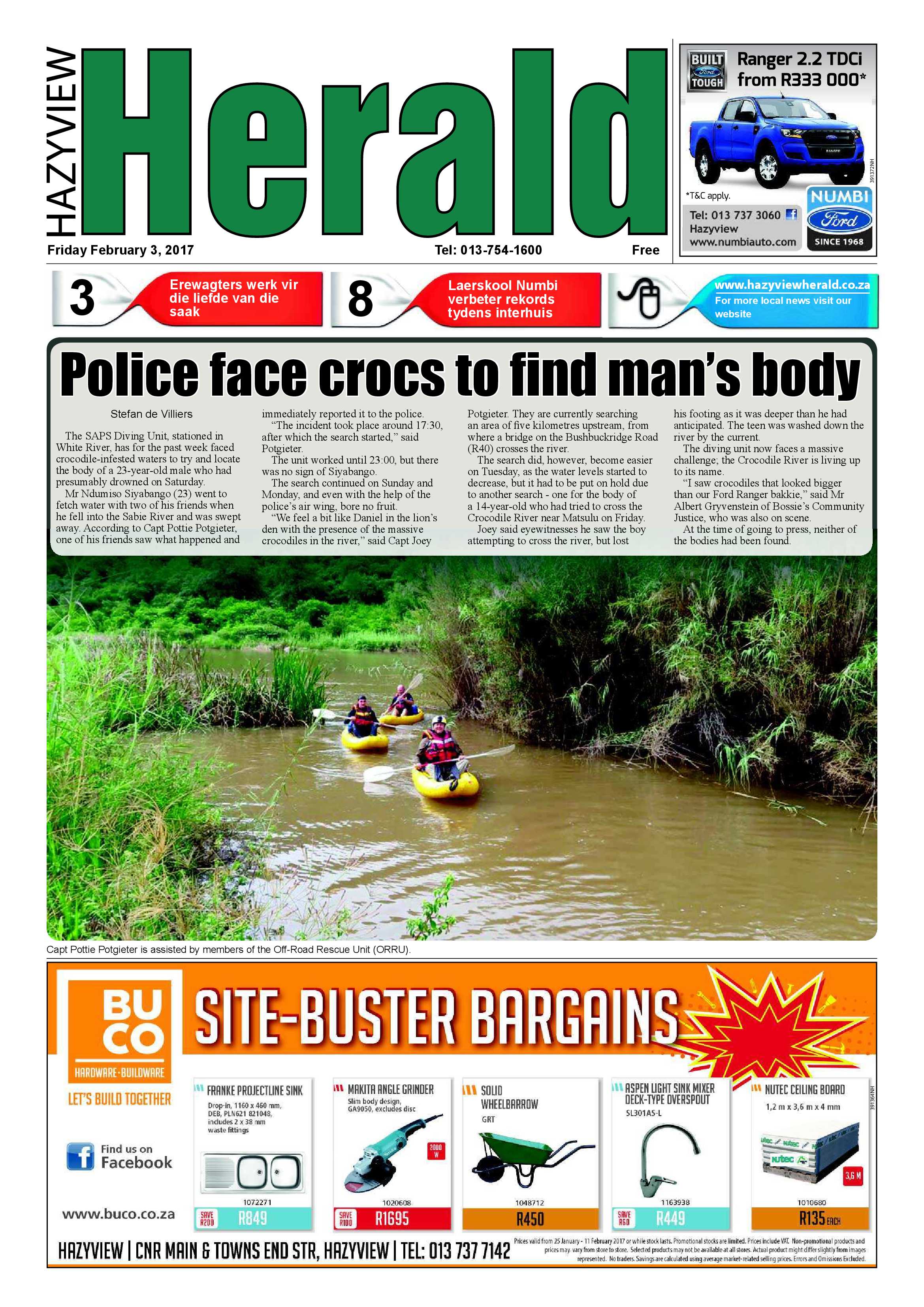 Hazyview Herald 3 February 2017 page 1