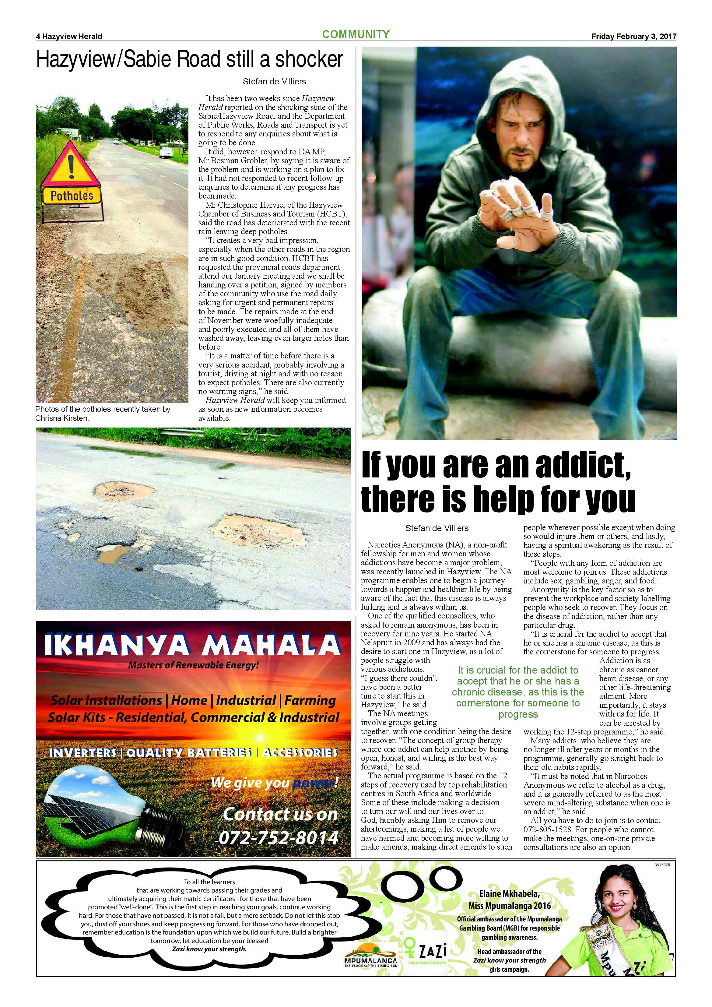 Hazyview Herald 3 February 2017 page 4