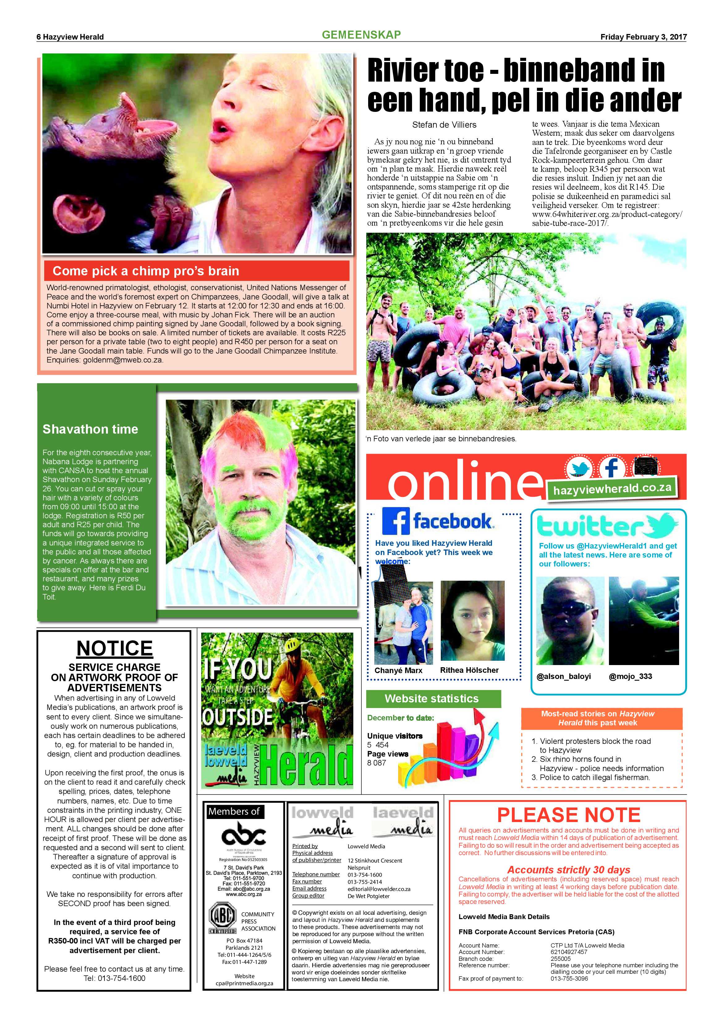 Hazyview Herald 3 February 2017 page 6