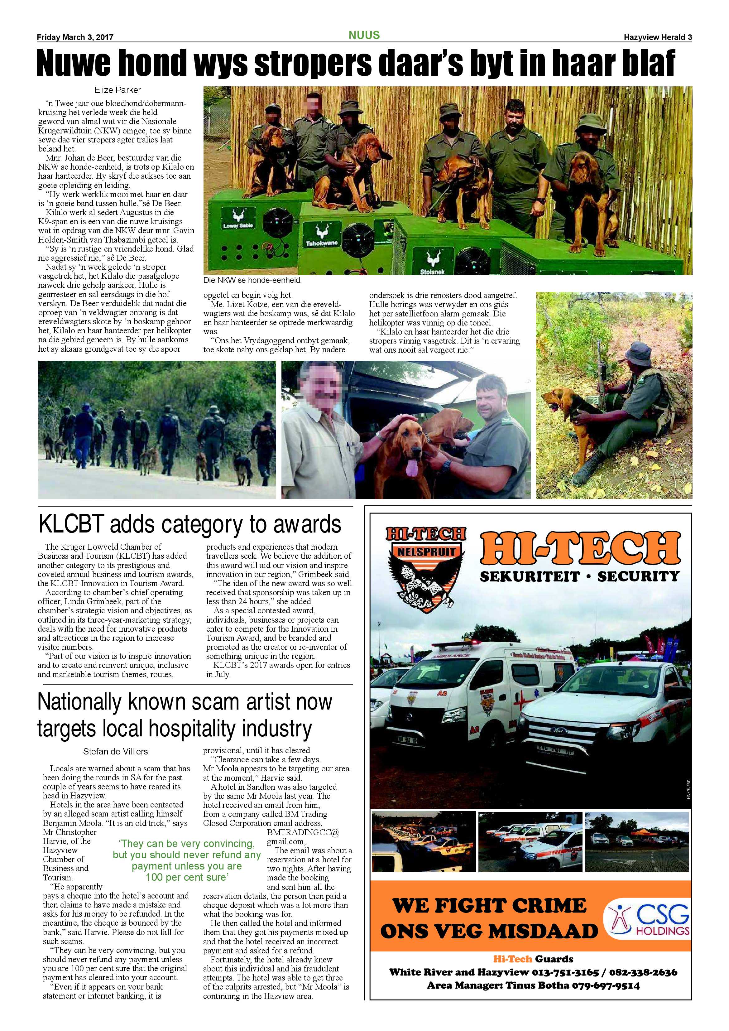 Hazyview Herald 3 March 2017 page 3