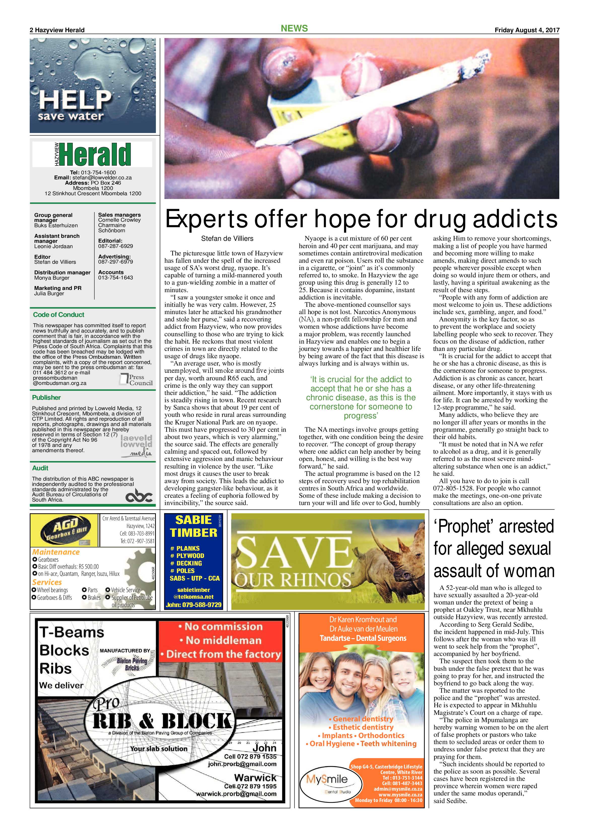 Hazyview Herald 4 August 2017 page 2
