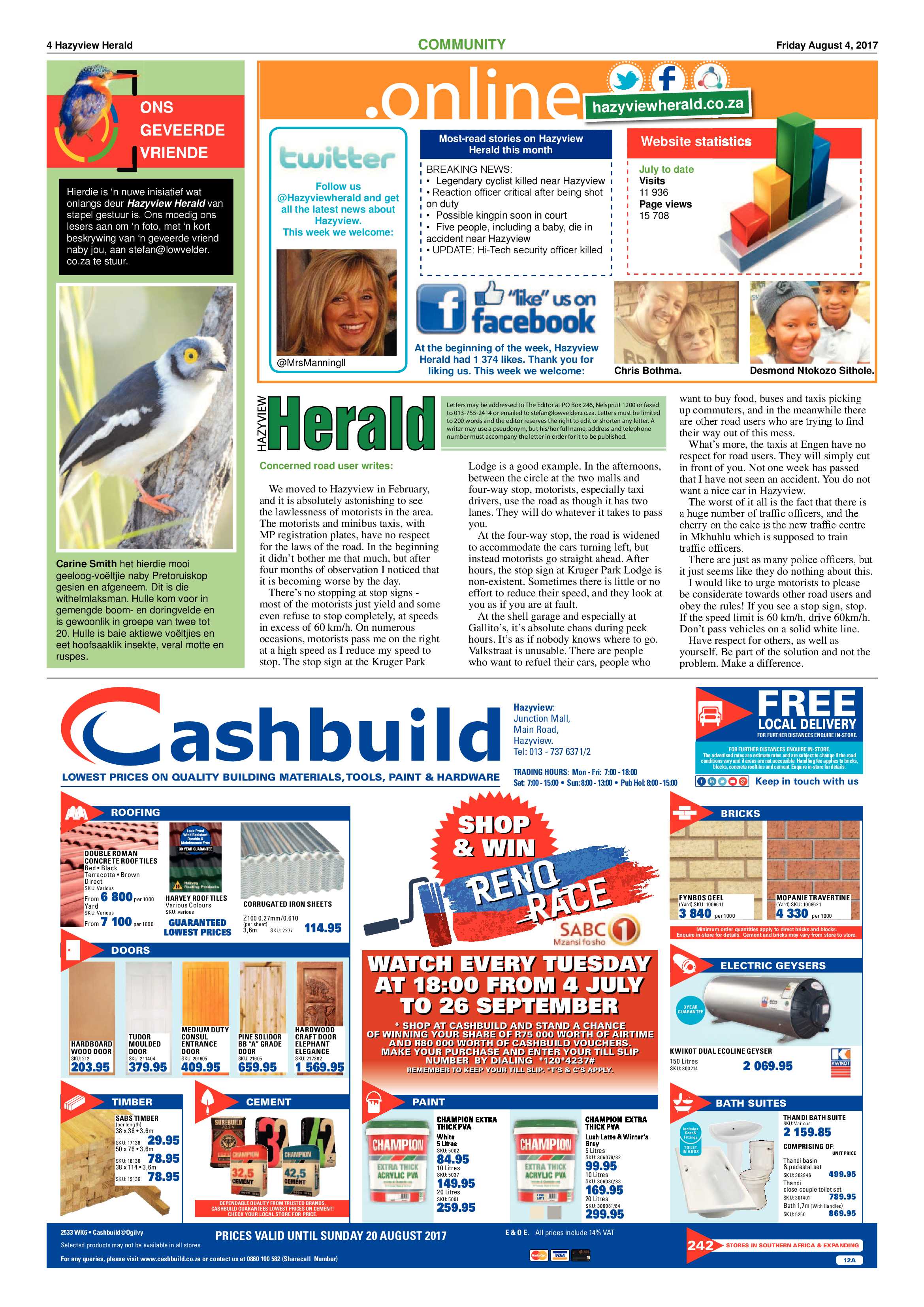 Hazyview Herald 4 August 2017 page 4