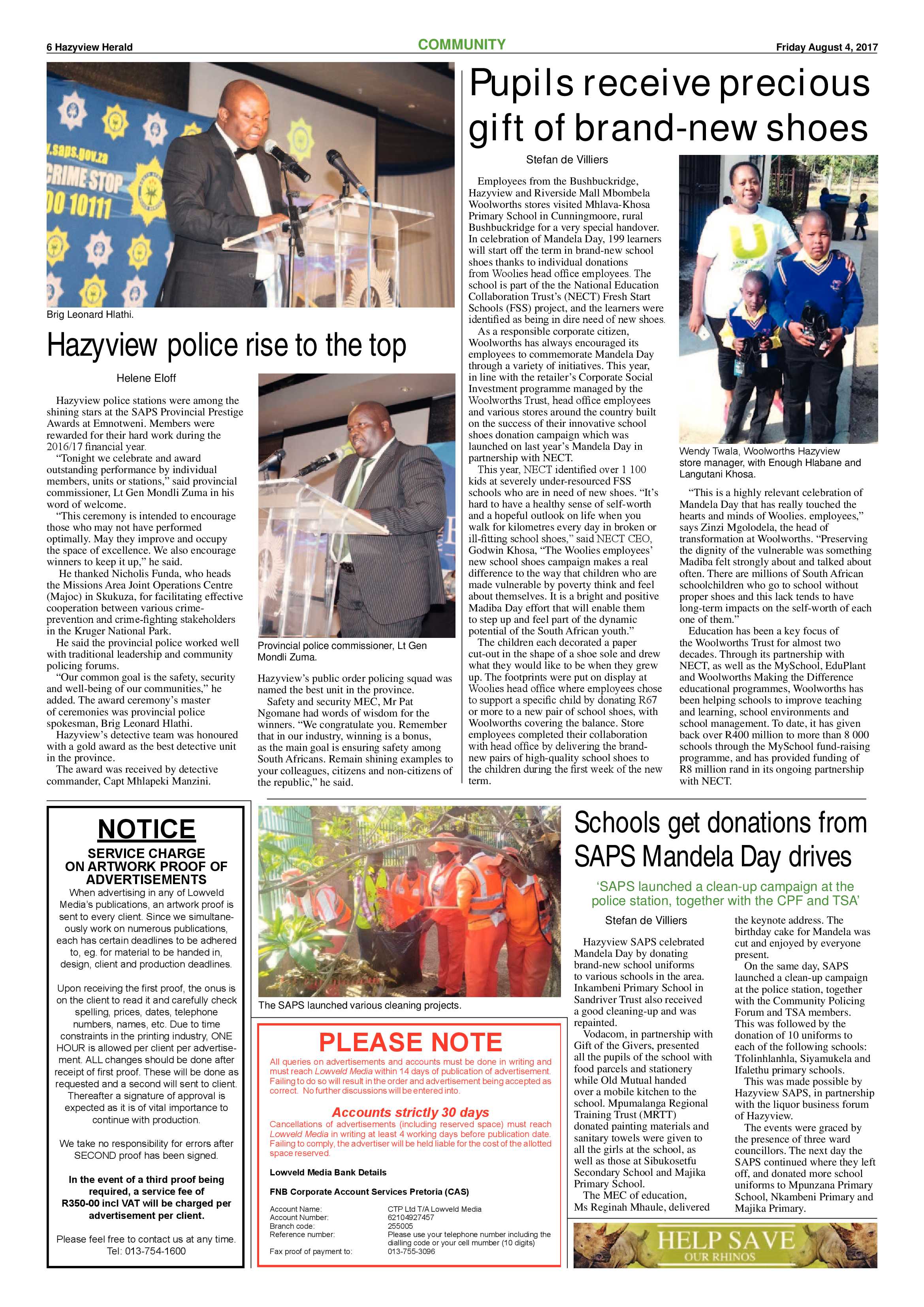 Hazyview Herald 4 August 2017 page 6