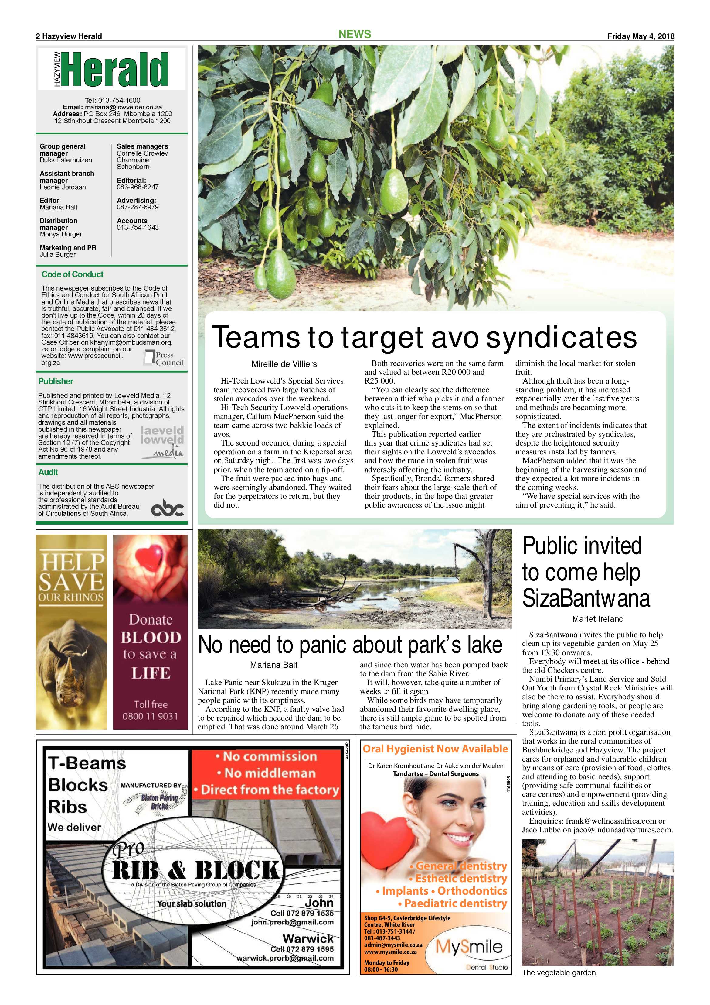 Hazyview Herald 4 May 2018 page 2