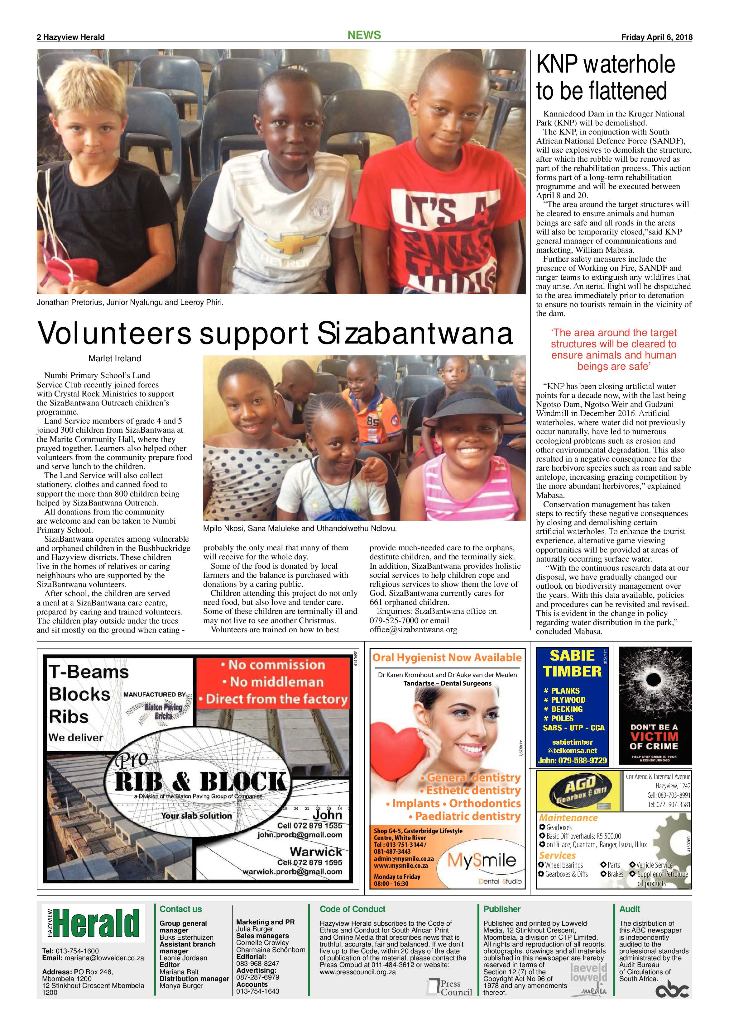 Hazyview Herald 6 April 2018 page 2