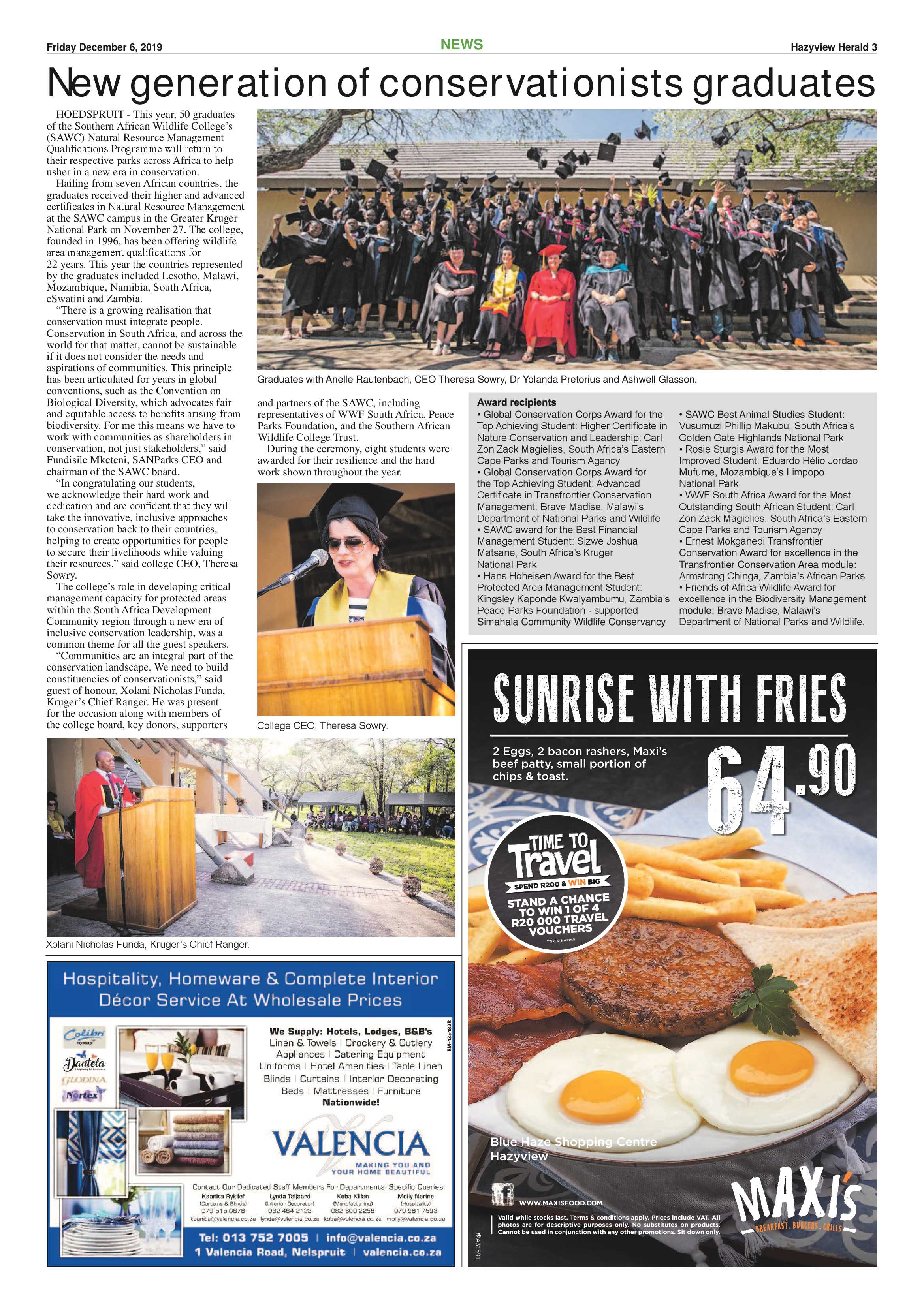 Hazyview Herald 6 December 2019 page 3