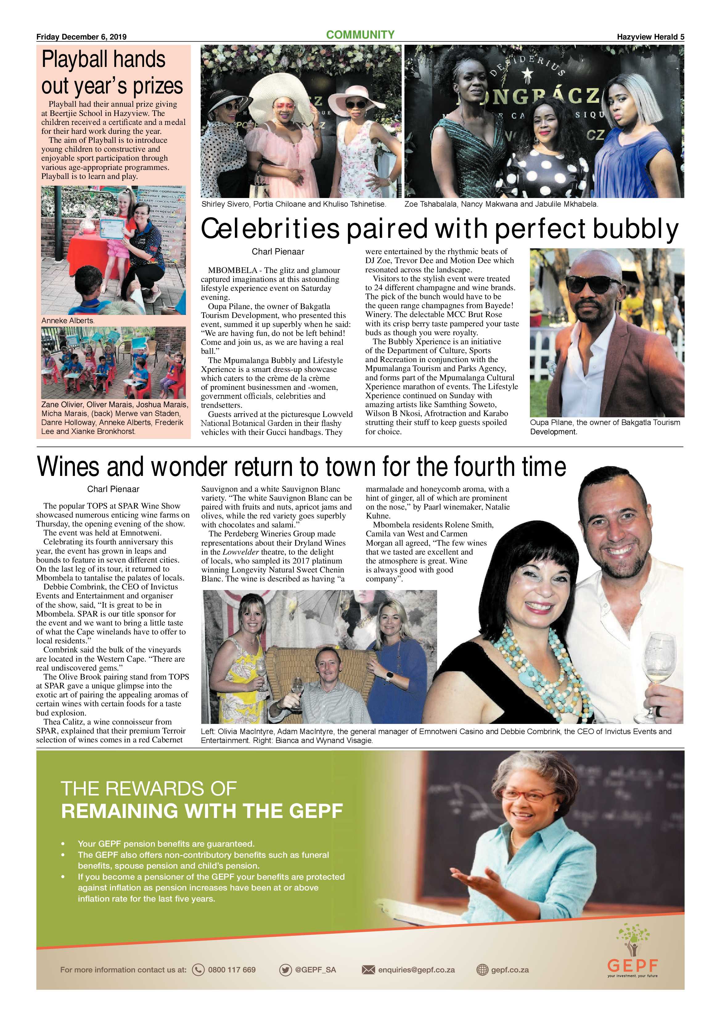 Hazyview Herald 6 December 2019 page 5