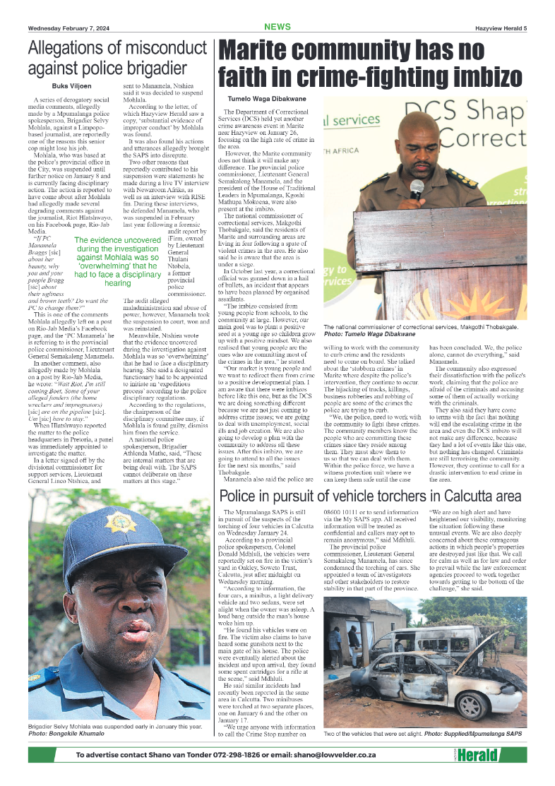 Hazyview Herald 7 February 2024 page 5