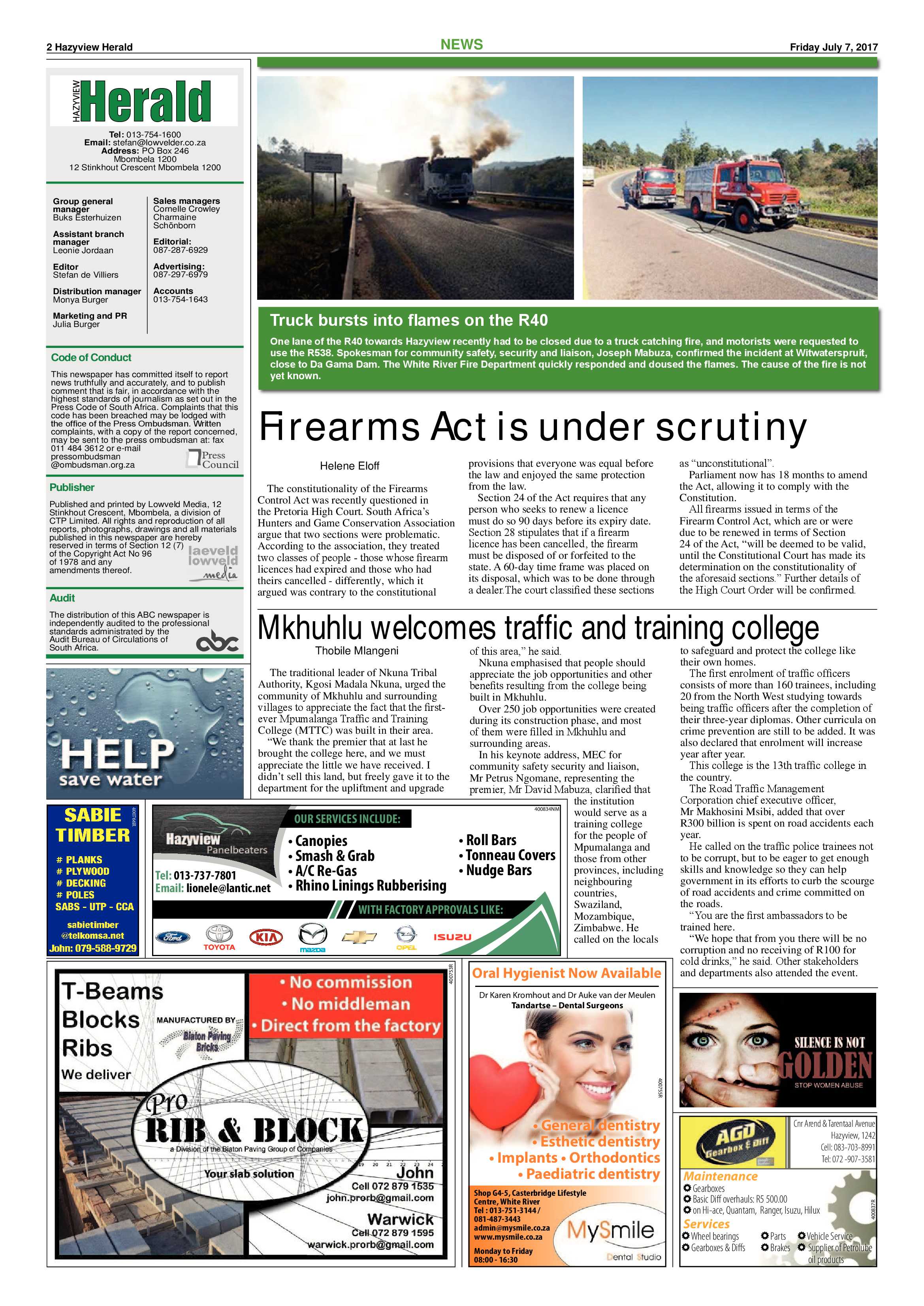 Hazyview Herald 7 July 2017 page 2
