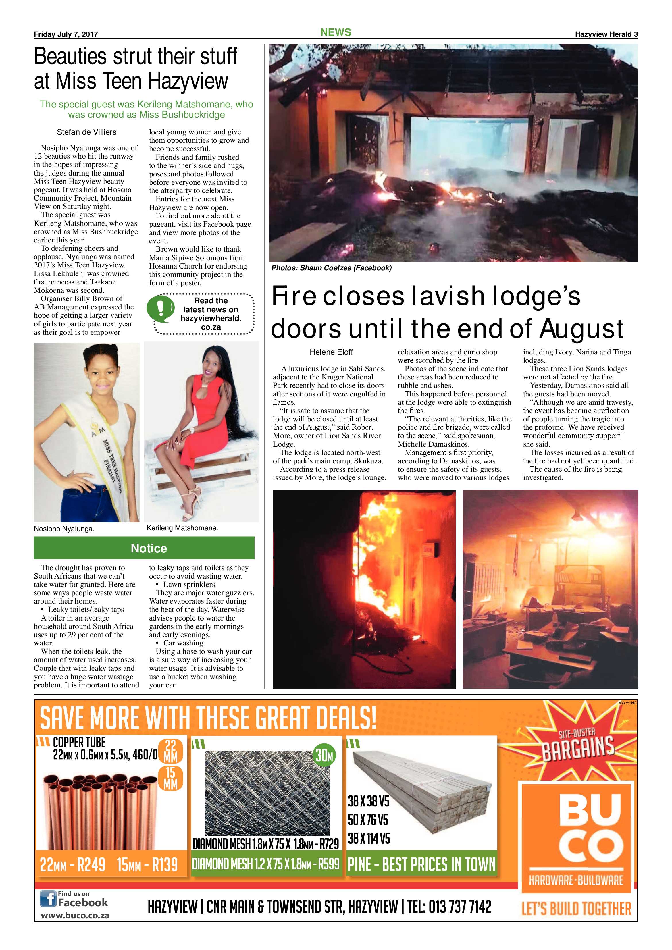Hazyview Herald 7 July 2017 page 3