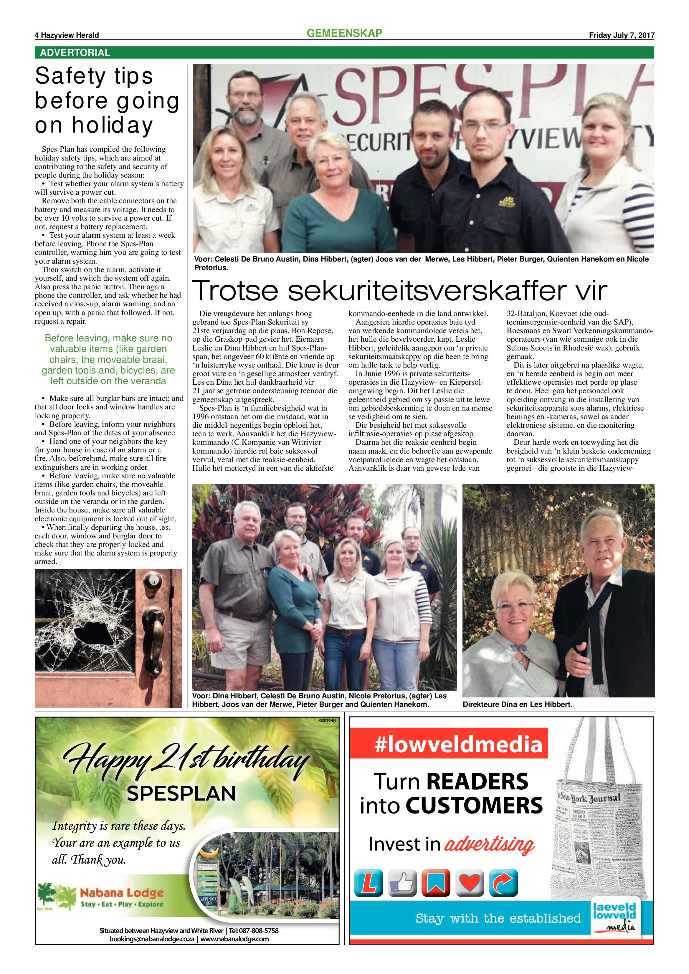Hazyview Herald 7 July 2017 page 4