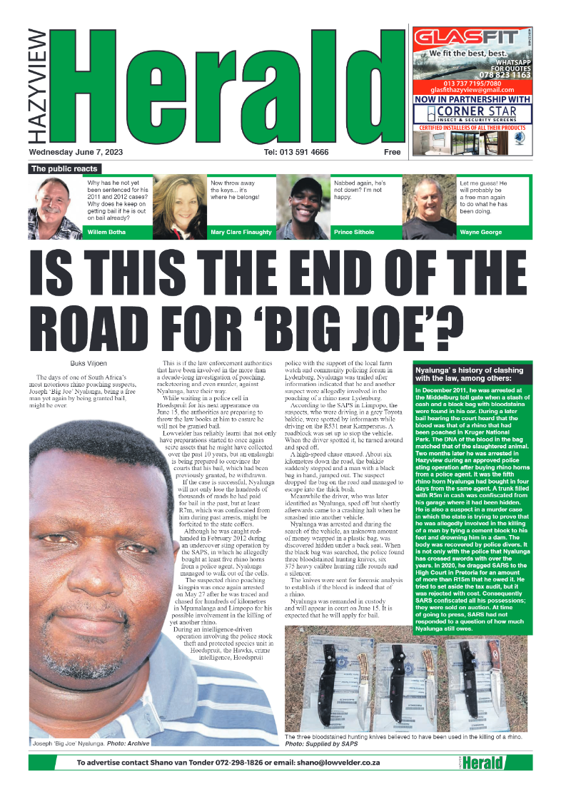 Hazyview Herald 7 June 2023 page 1