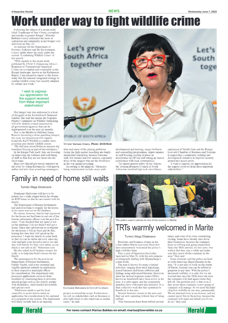Hazyview Herald 7 June 2023 page 4