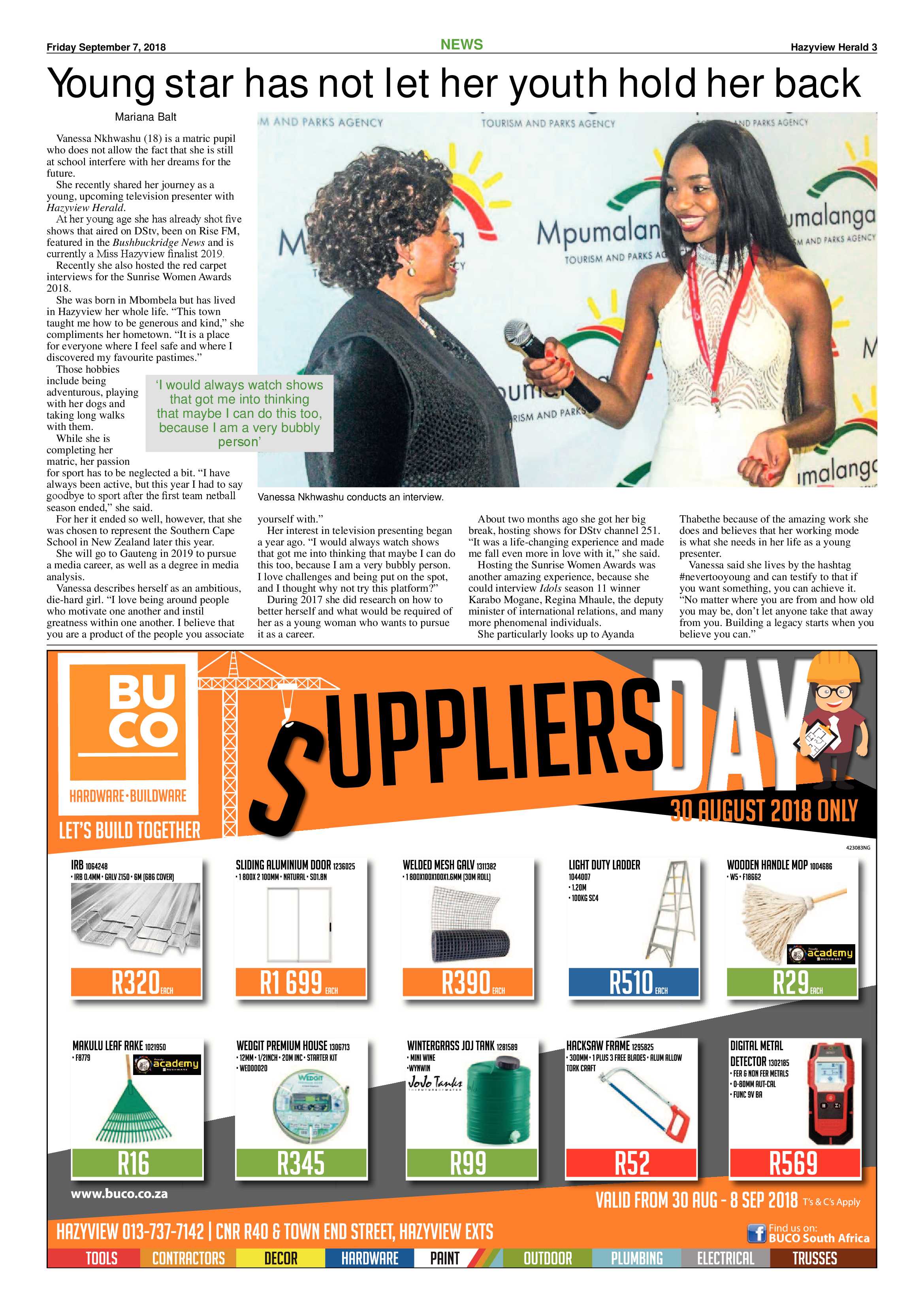Hazyview Herald 7 September 2018 page 3