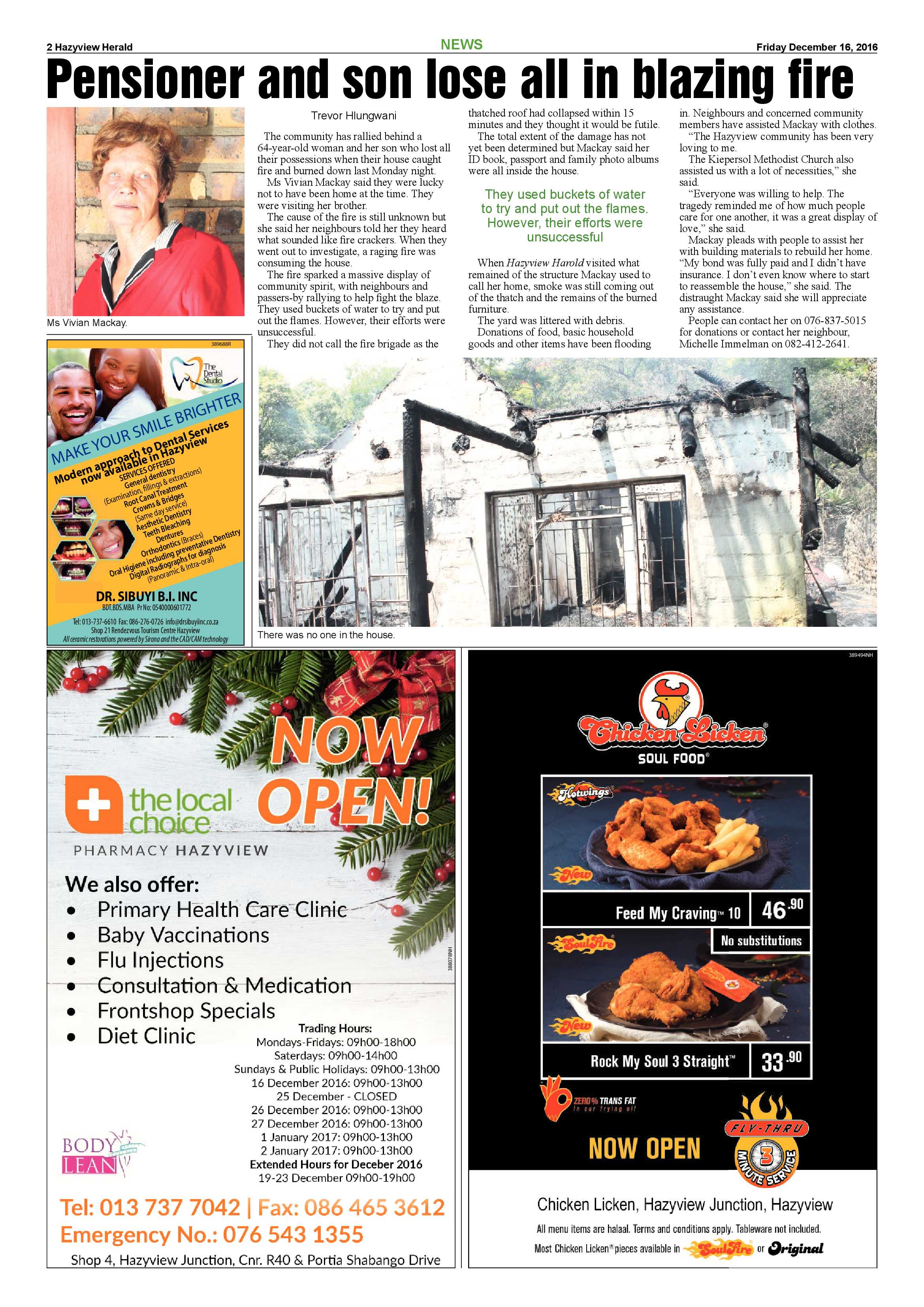 Hazyview Herald 16 December 2016 page 2