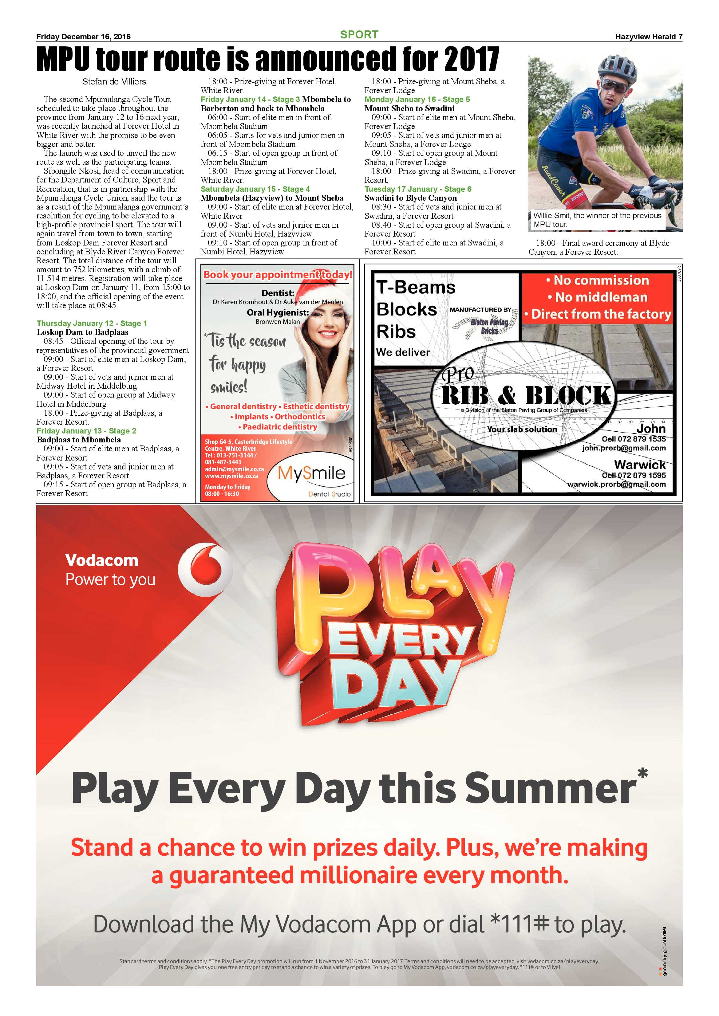 Hazyview Herald 16 December 2016 page 7