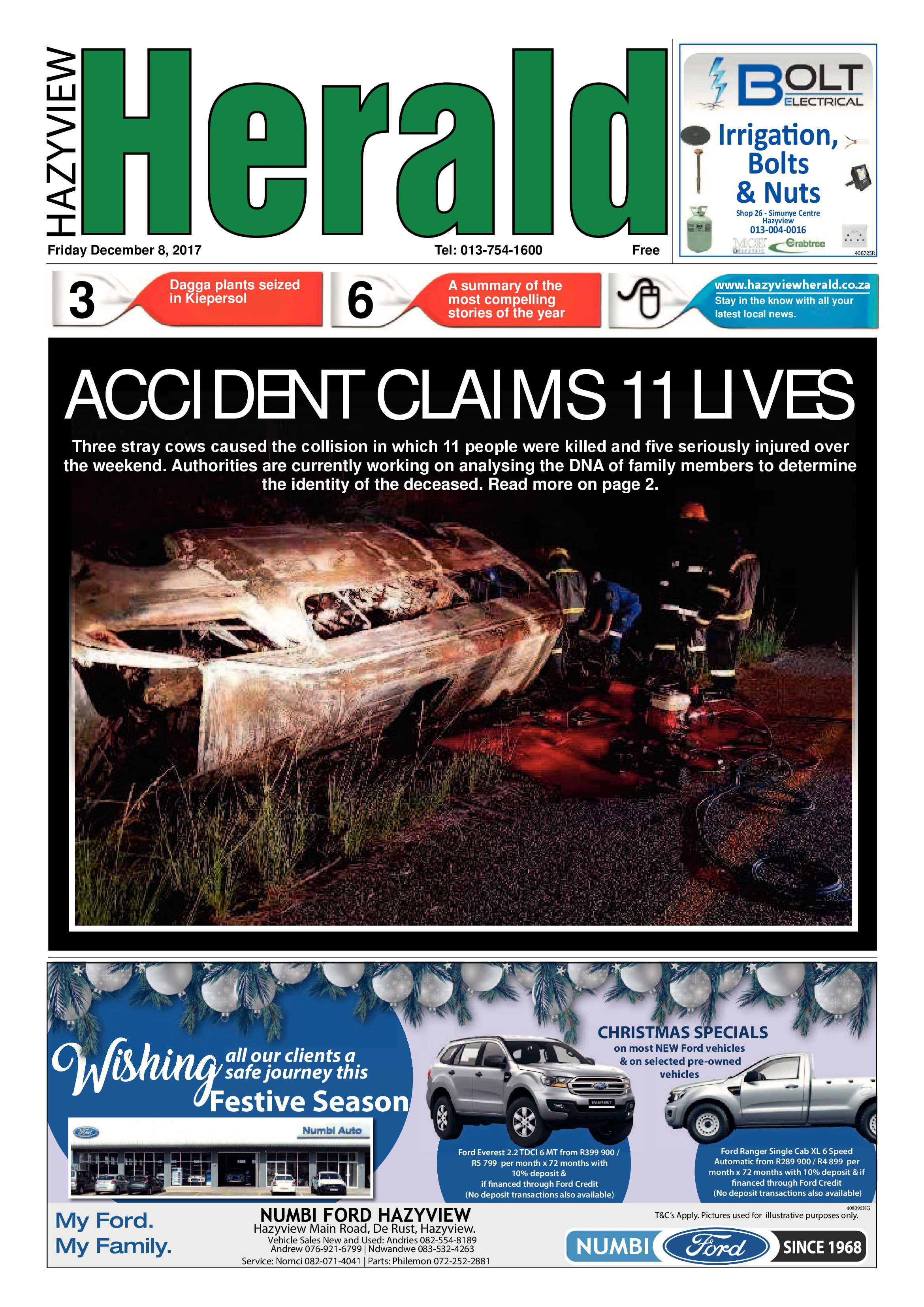 Hazyview Herald 8 December 2017 page 1