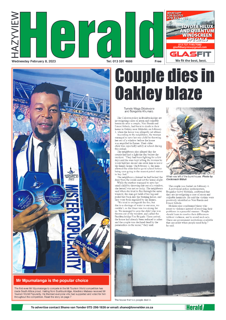 Hazyview Herald 8 February 2023 page 1