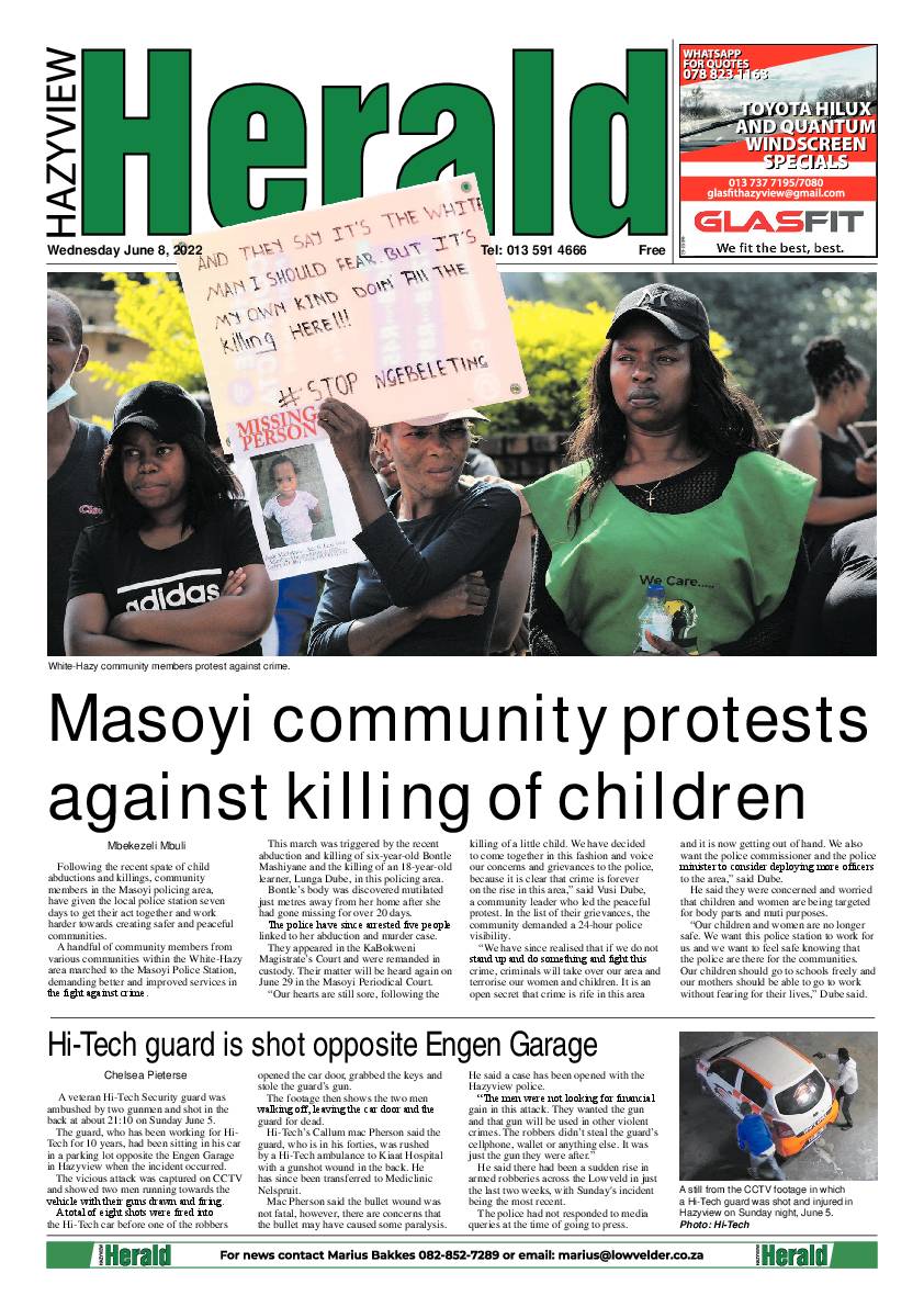 Hazyview Herald 8 June 2022 page 1