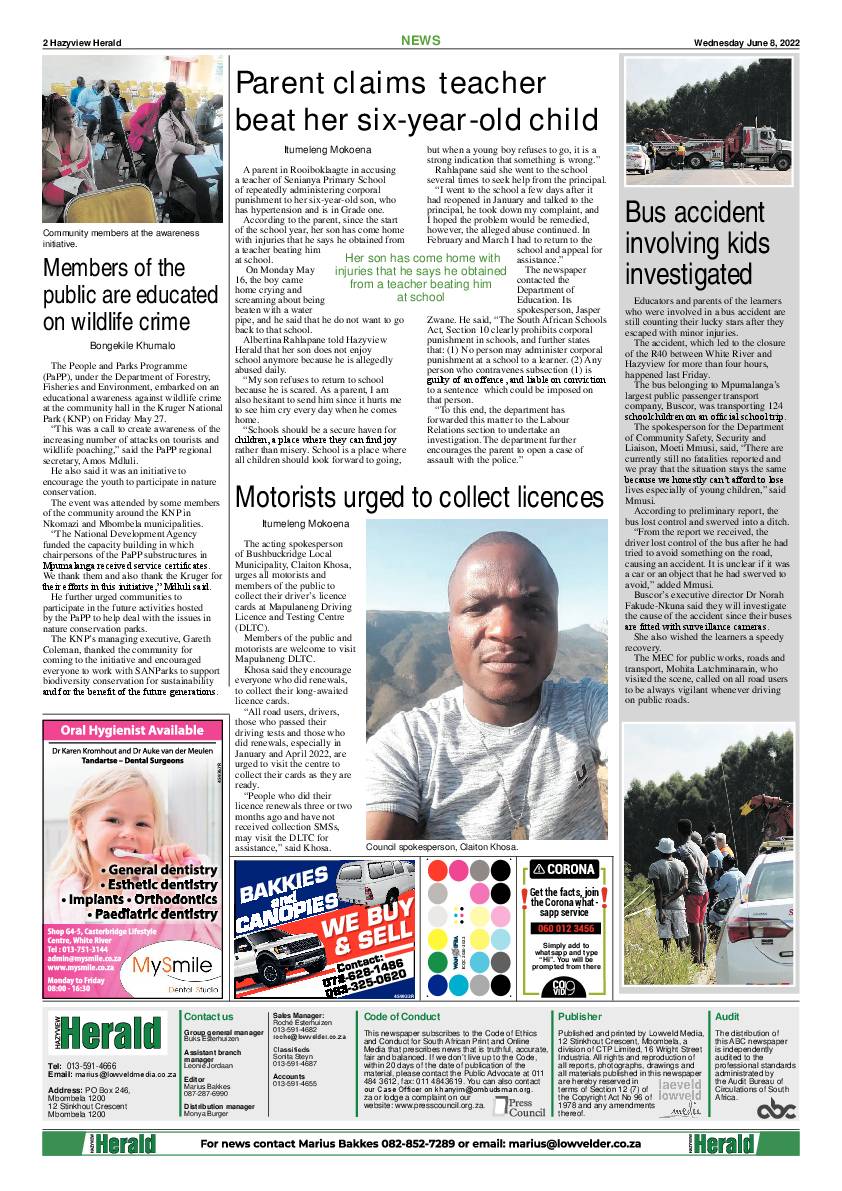 Hazyview Herald 8 June 2022 page 2