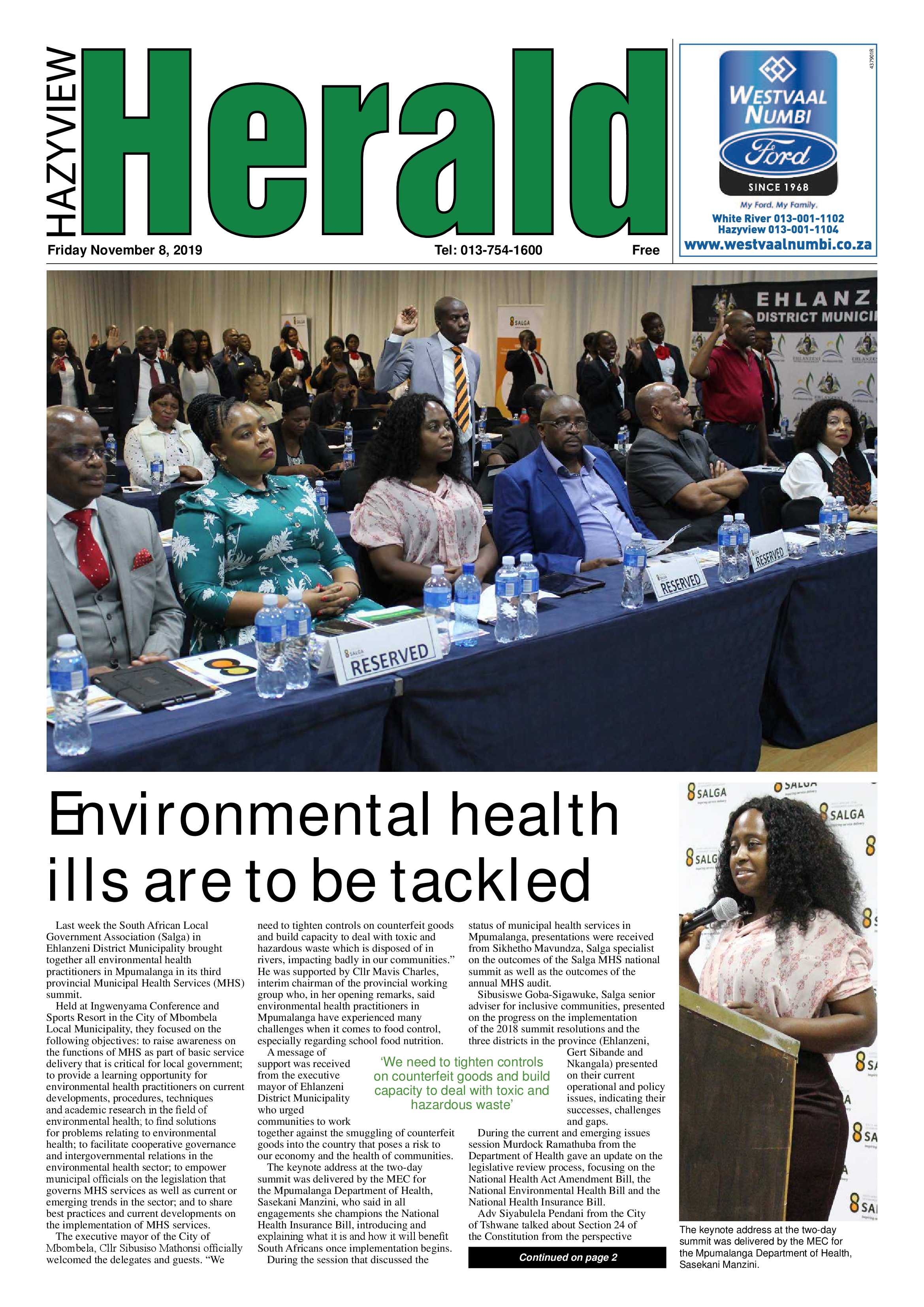 Hazyview Herald 8 November 2019 page 1