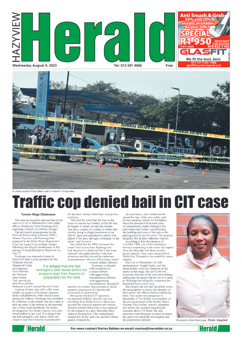 Hazyview Herald 9 August 2023 page 1