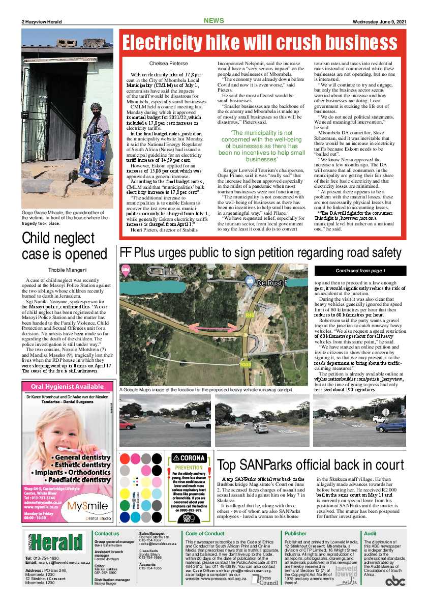 Hazyview Herald 9 June 2021 page 2