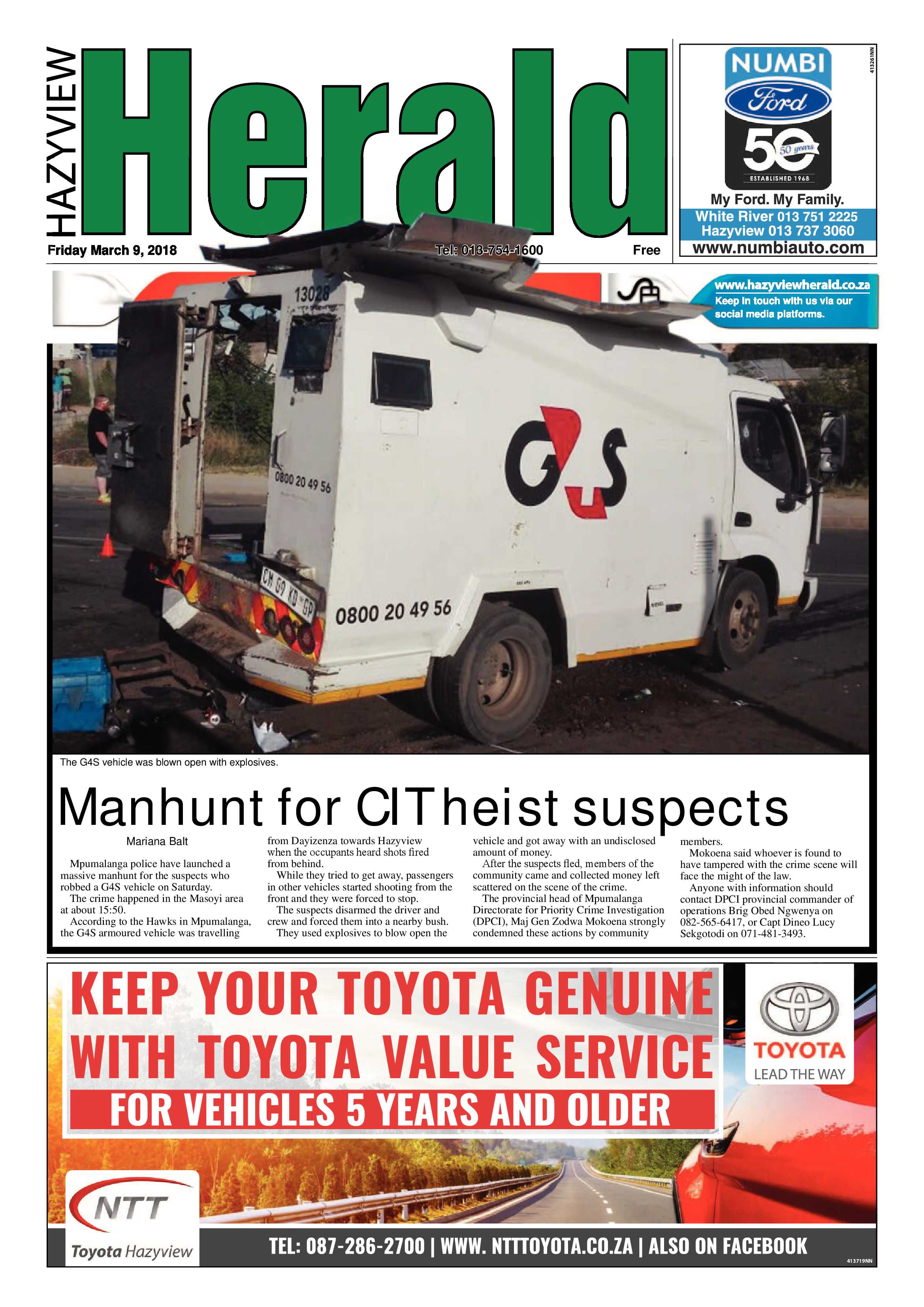 Hazyview Herald 9 March 2018 page 1